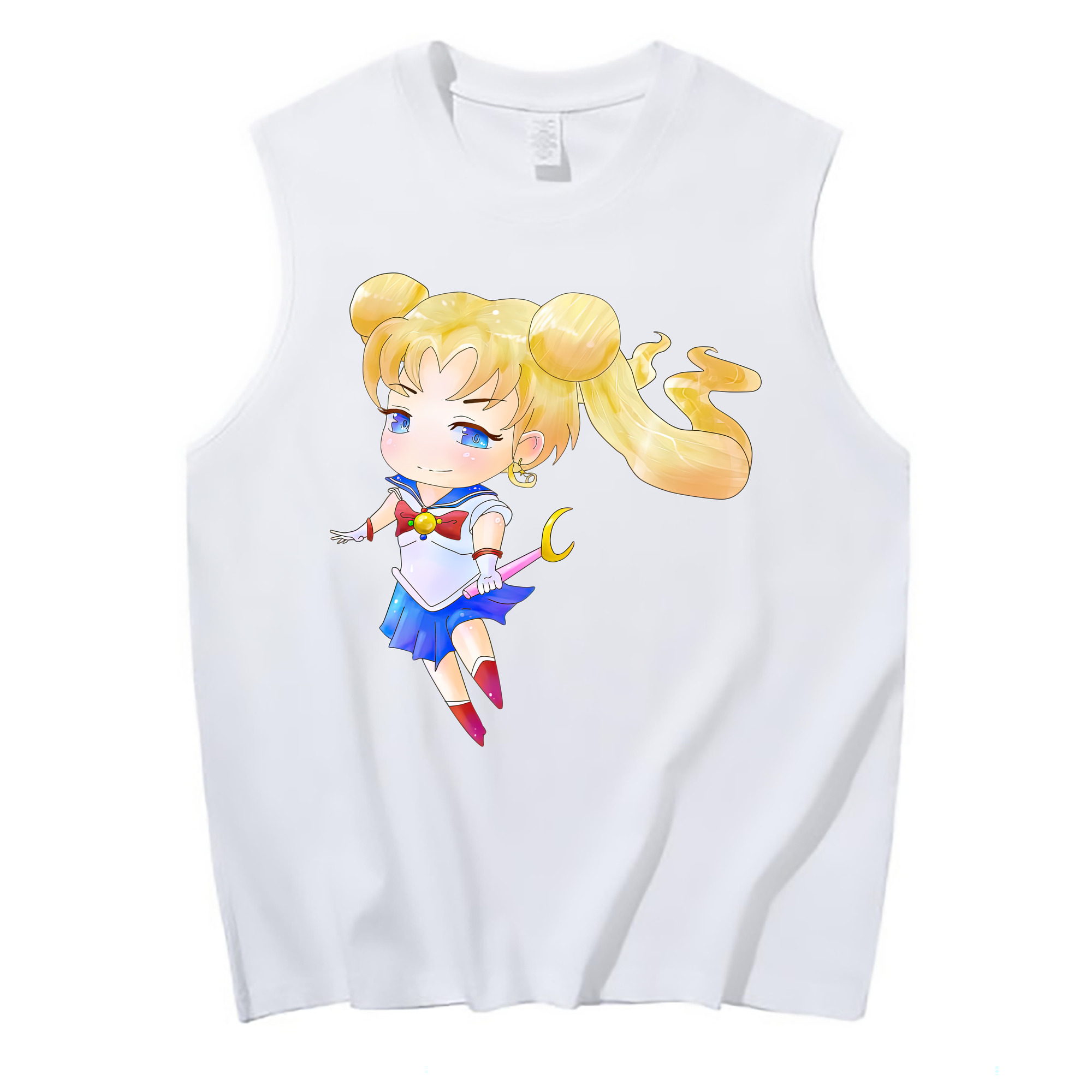 （画像用） 美少女戦士セーラームーン 愛野 美奈子 あいの みなこ Sailor Moon Aino Minako コットン100％タンクトップ（フロントプリント）