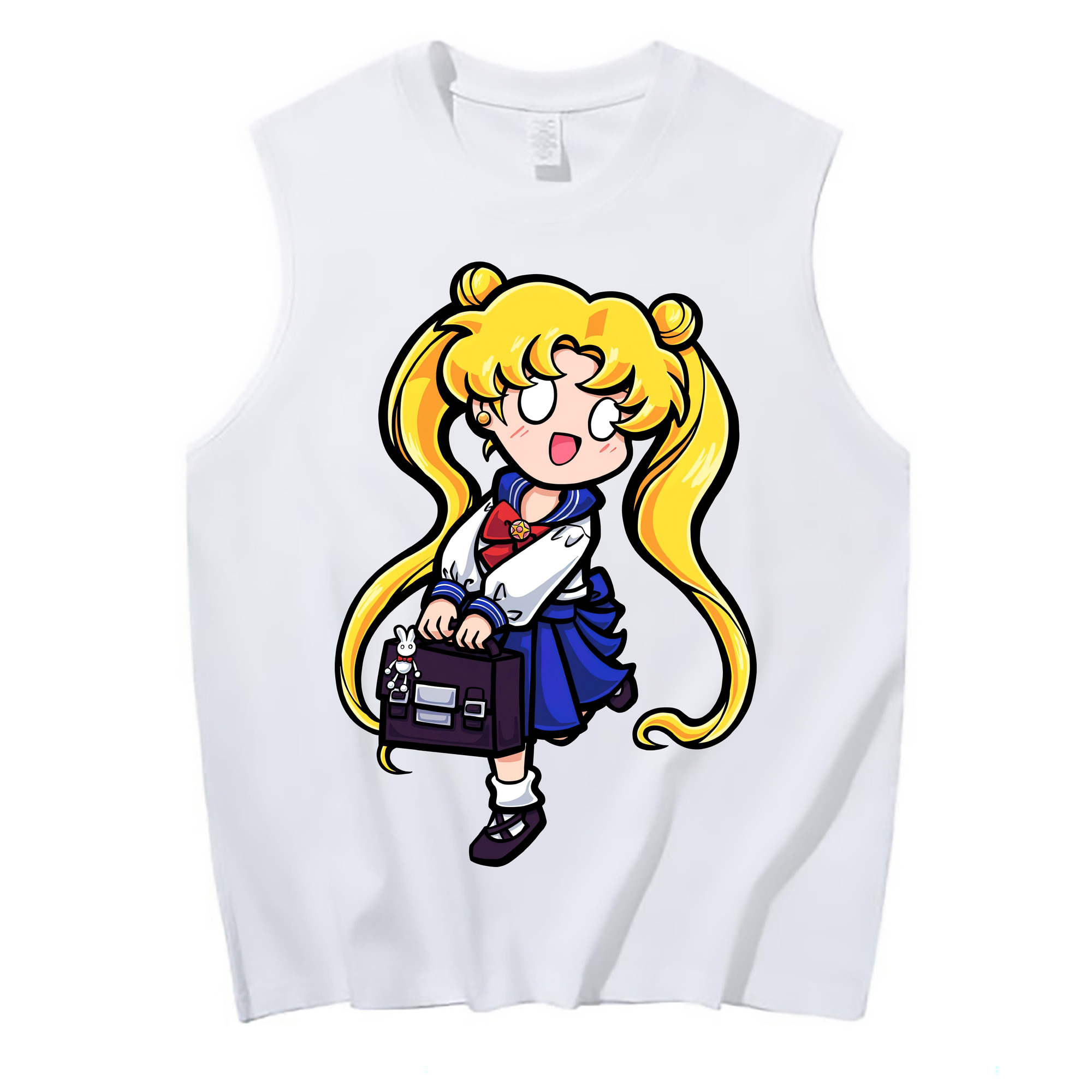 （画像用） 美少女戦士セーラームーン 愛野 美奈子 あいの みなこ Sailor Moon Aino Minako コットン100％タンクトップ（フロントプリント）