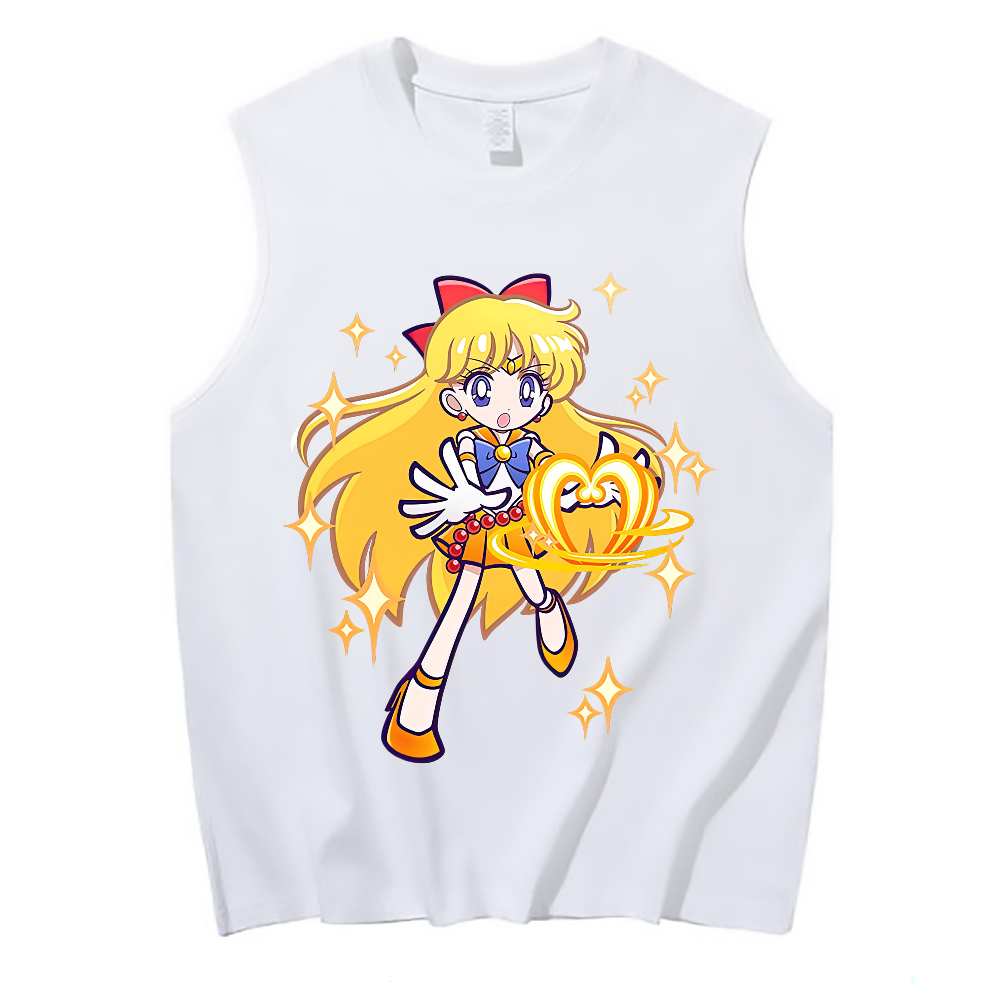 （画像用） 美少女戦士セーラームーン 愛野 美奈子 あいの みなこ Sailor Moon Aino Minako コットン100％タンクトップ（フロントプリント）