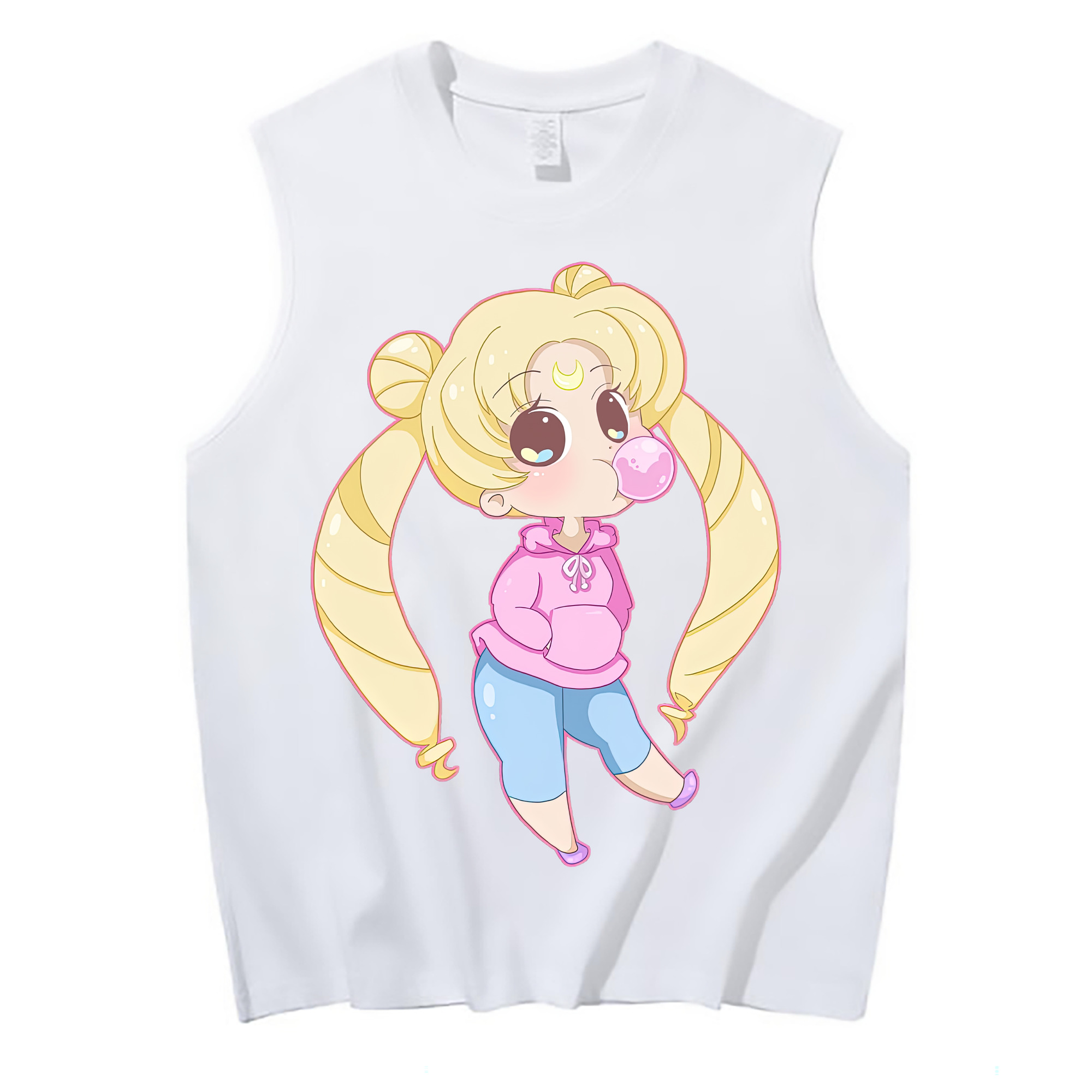 （画像用） 美少女戦士セーラームーン 愛野 美奈子 あいの みなこ Sailor Moon Aino Minako コットン100％タンクトップ（フロントプリント）