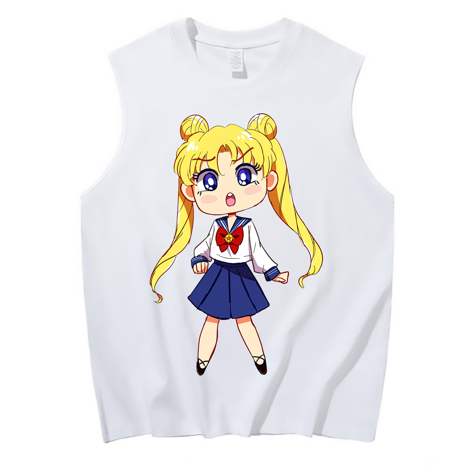 （画像用） 美少女戦士セーラームーン 愛野 美奈子 あいの みなこ Sailor Moon Aino Minako コットン100％タンクトップ（フロントプリント）