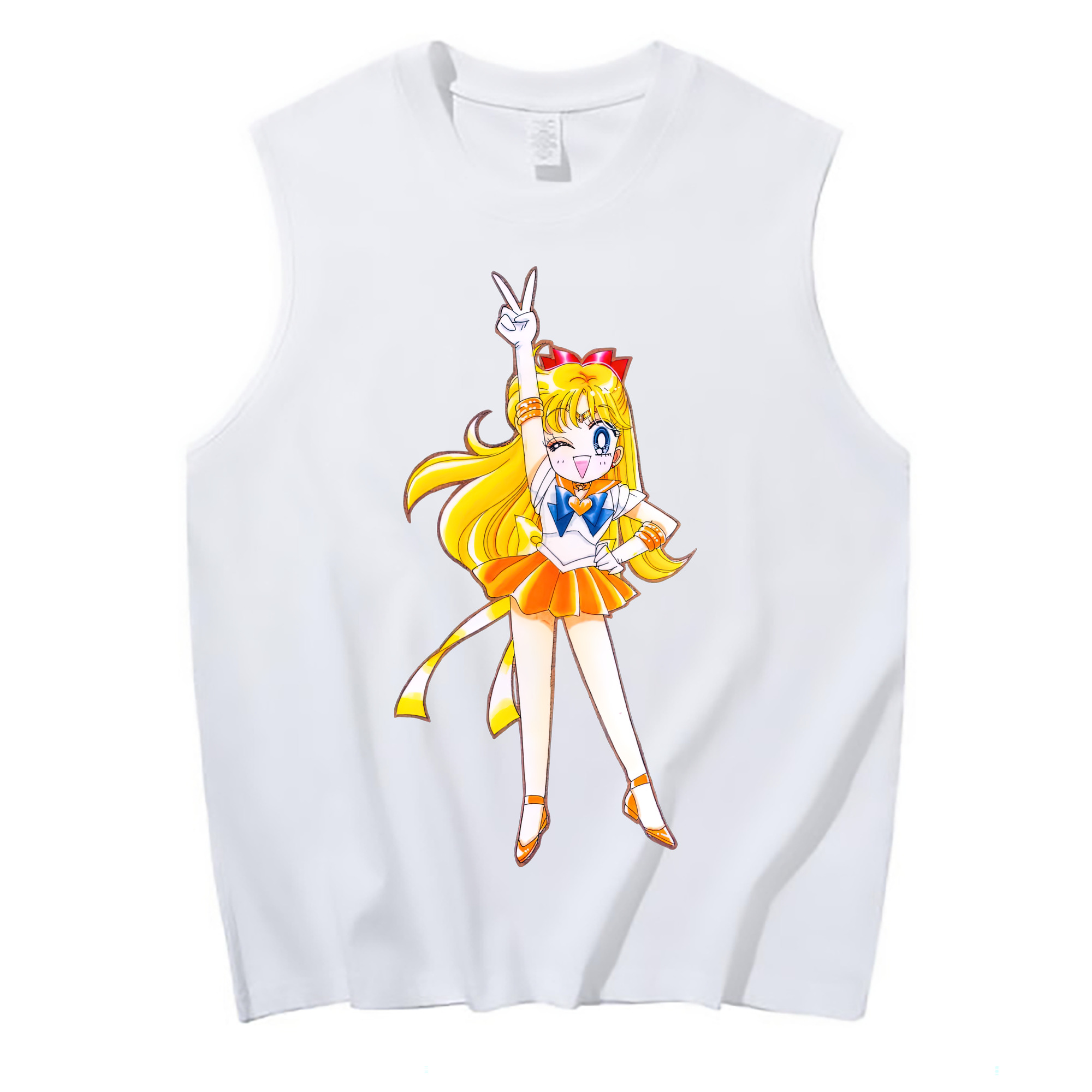（画像用） 美少女戦士セーラームーン 愛野 美奈子 あいの みなこ Sailor Moon Aino Minako コットン100％タンクトップ（フロントプリント）
