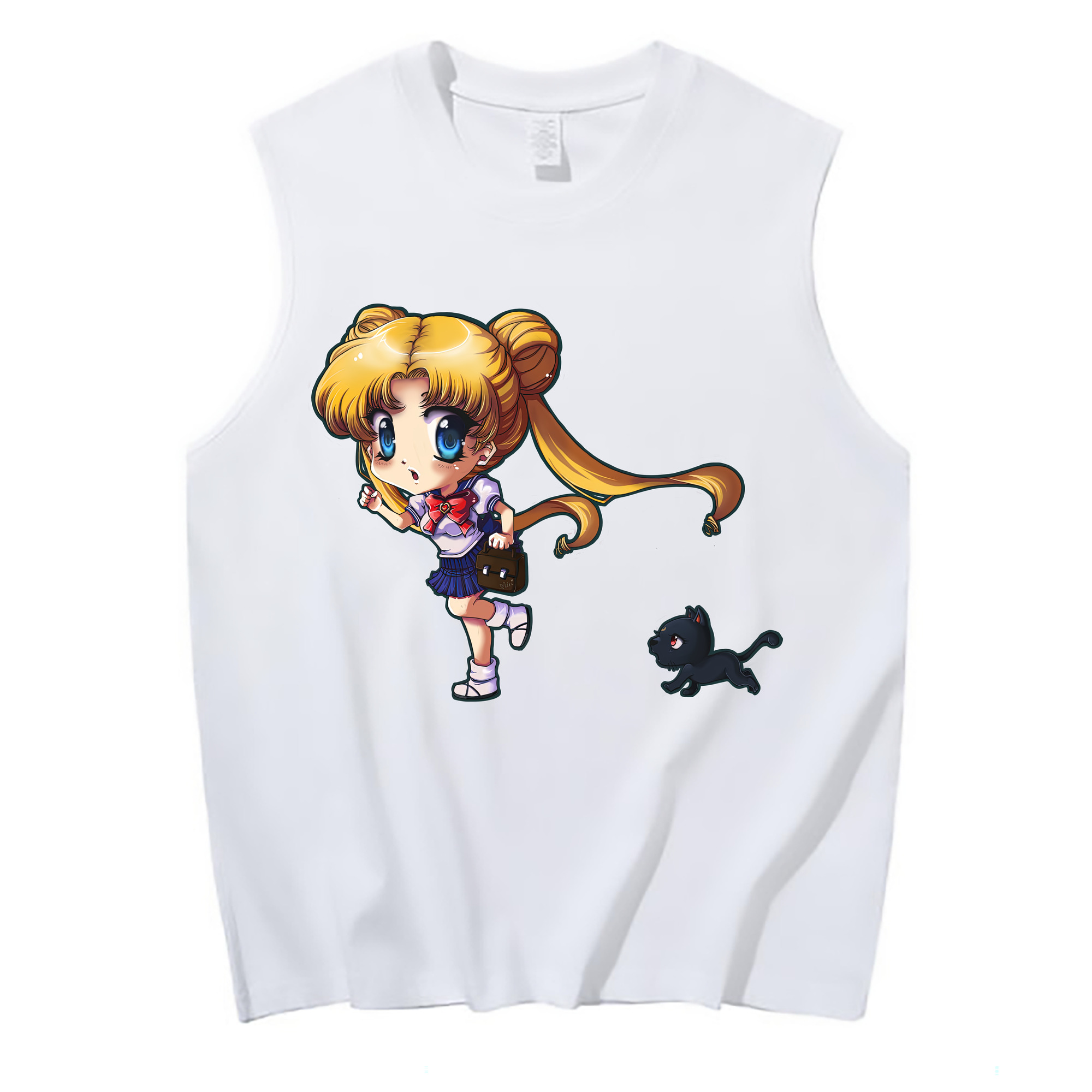 （画像用） 美少女戦士セーラームーン 愛野 美奈子 あいの みなこ Sailor Moon Aino Minako コットン100％タンクトップ（フロントプリント）