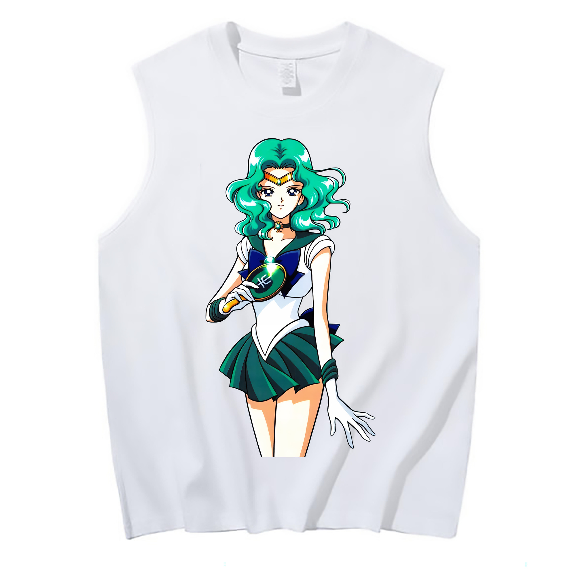 （画像用） 美少女戦士セーラームーン 海王 みちる（かいおう みちる） Sailor Moon Kaiou Michiru コットン100％タンクトップ（フロントプリント）