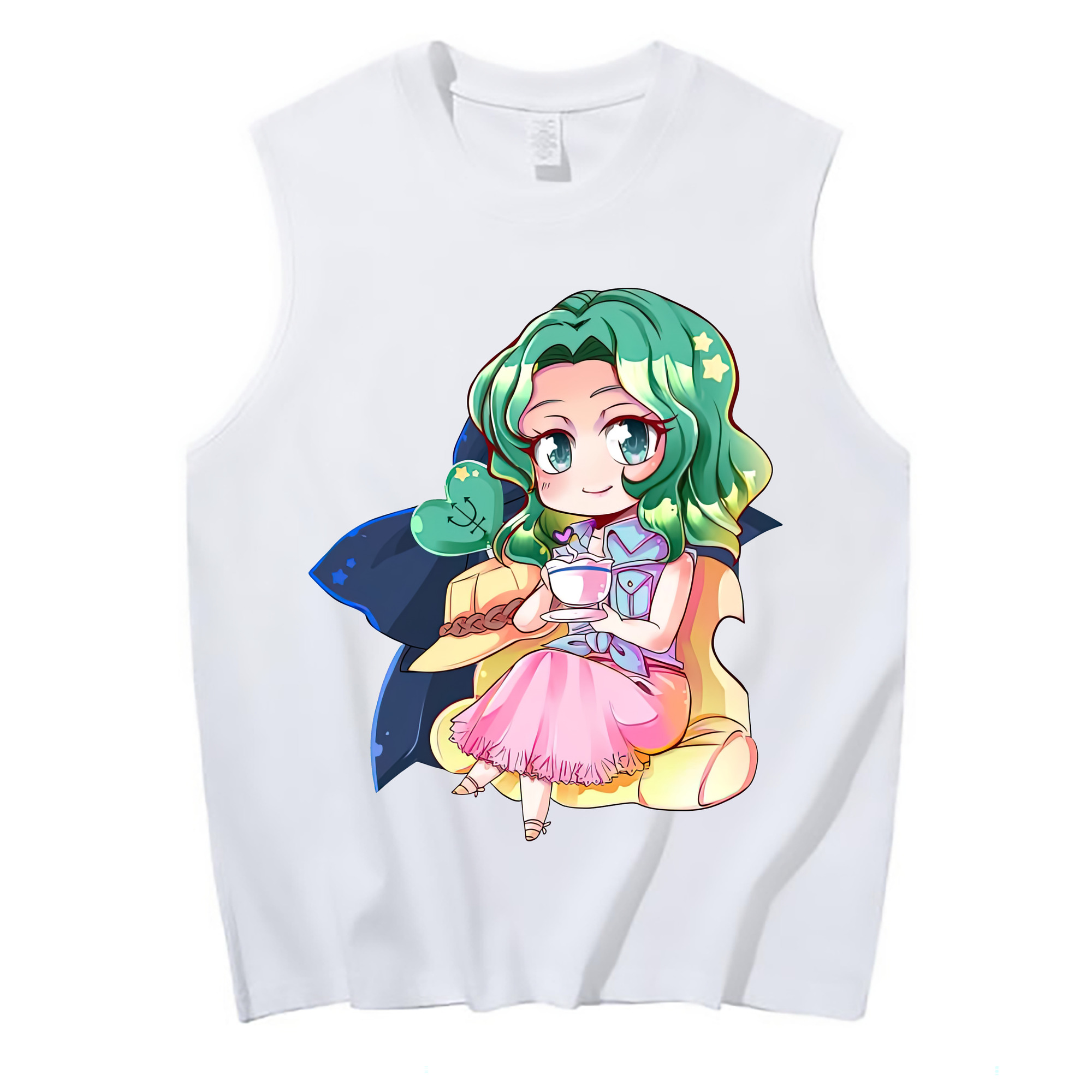 （画像用） 美少女戦士セーラームーン 海王 みちる（かいおう みちる） Sailor Moon Kaiou Michiru コットン100％タンクトップ（フロントプリント）