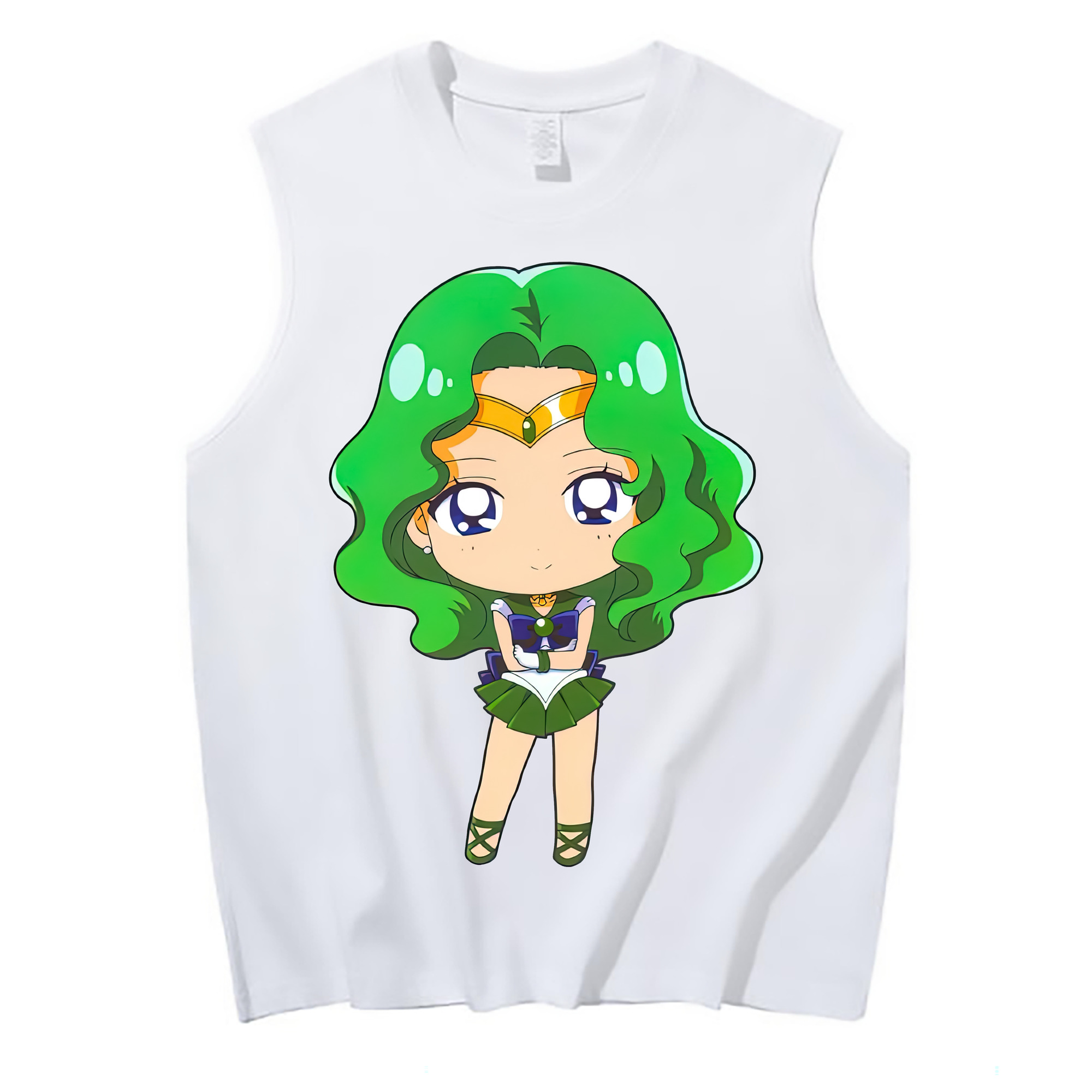 （画像用） 美少女戦士セーラームーン 海王 みちる（かいおう みちる） Sailor Moon Kaiou Michiru コットン100％タンクトップ（フロントプリント）