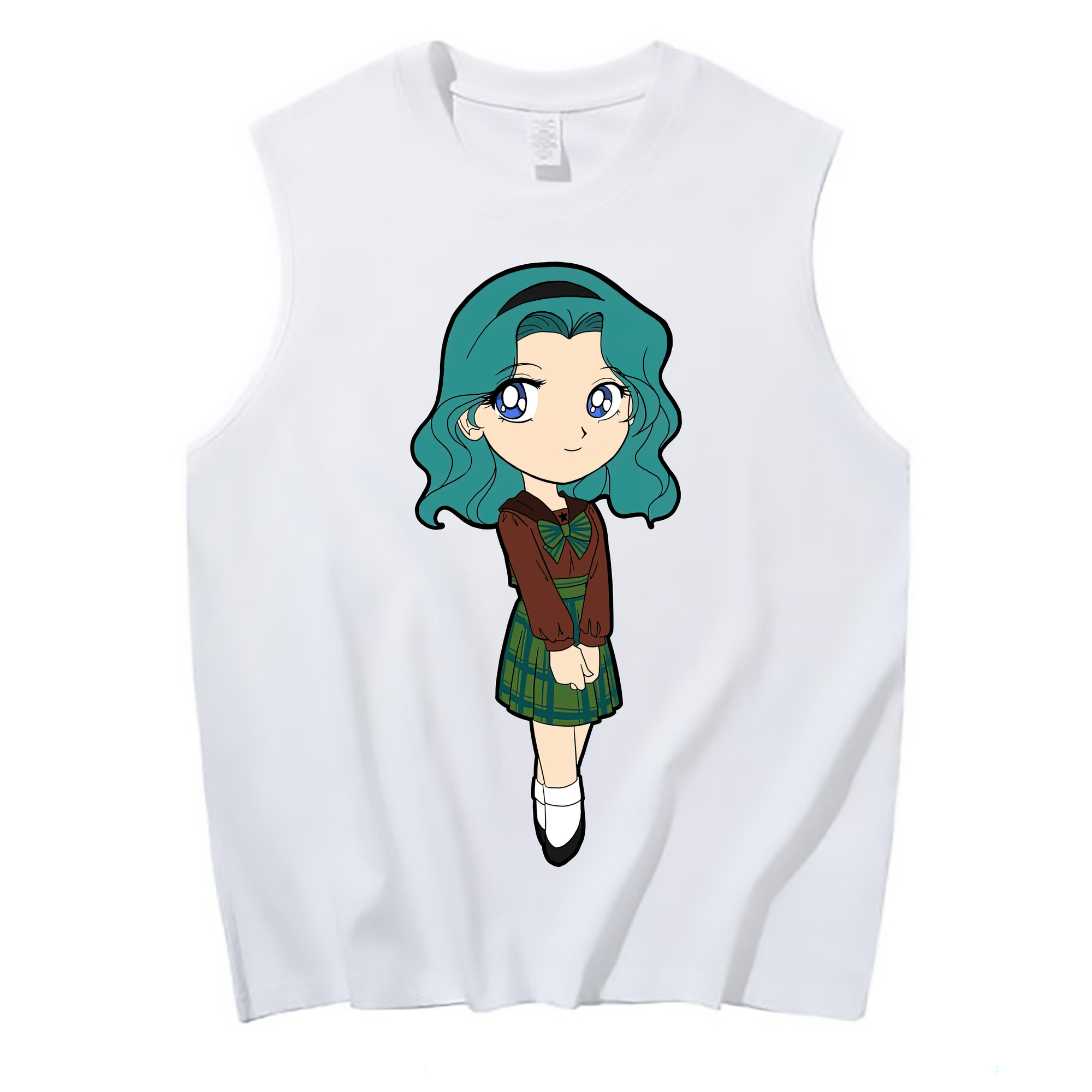 （画像用） 美少女戦士セーラームーン 海王 みちる（かいおう みちる） Sailor Moon Kaiou Michiru コットン100％タンクトップ（フロントプリント）