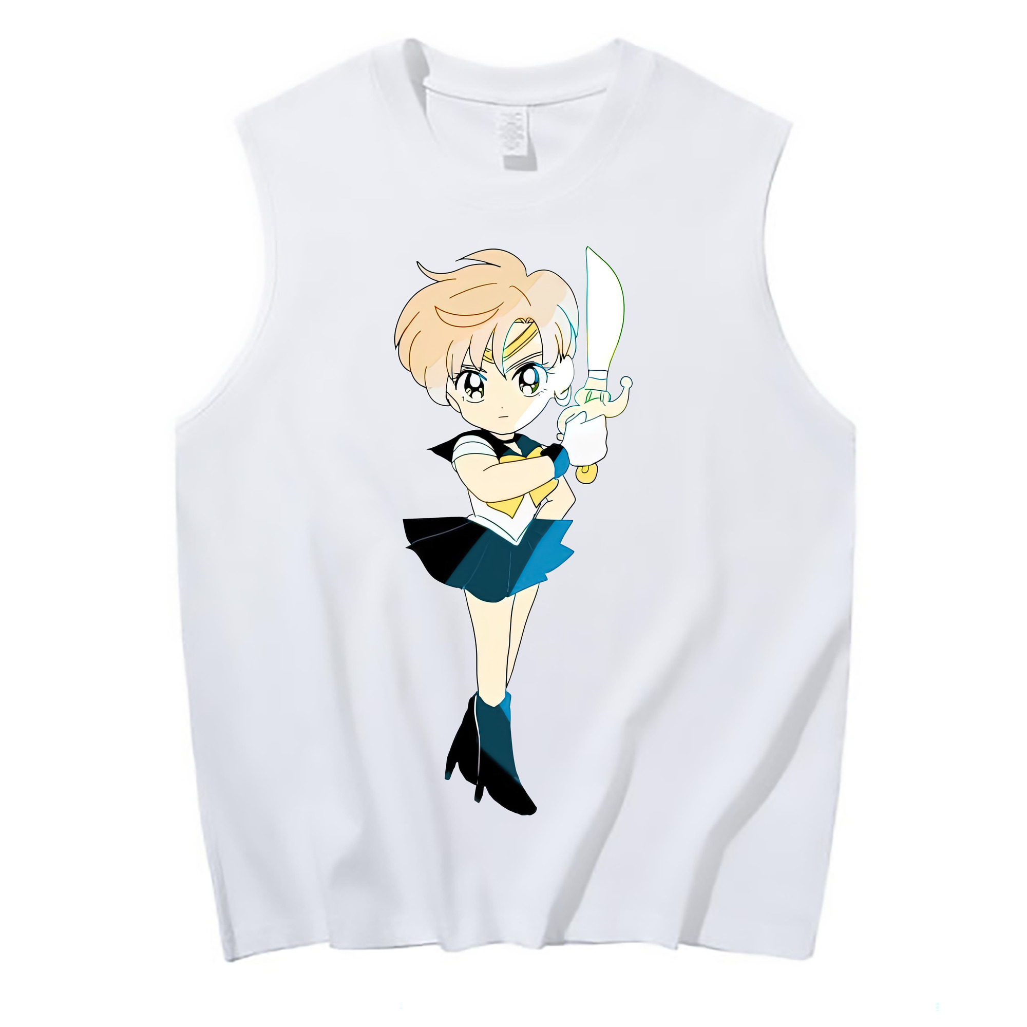 （画像用） 美少女戦士セーラームーン 天王はるか Sailor Moon Tenoh Haruka コットン100％タンクトップ（フロントプリント）