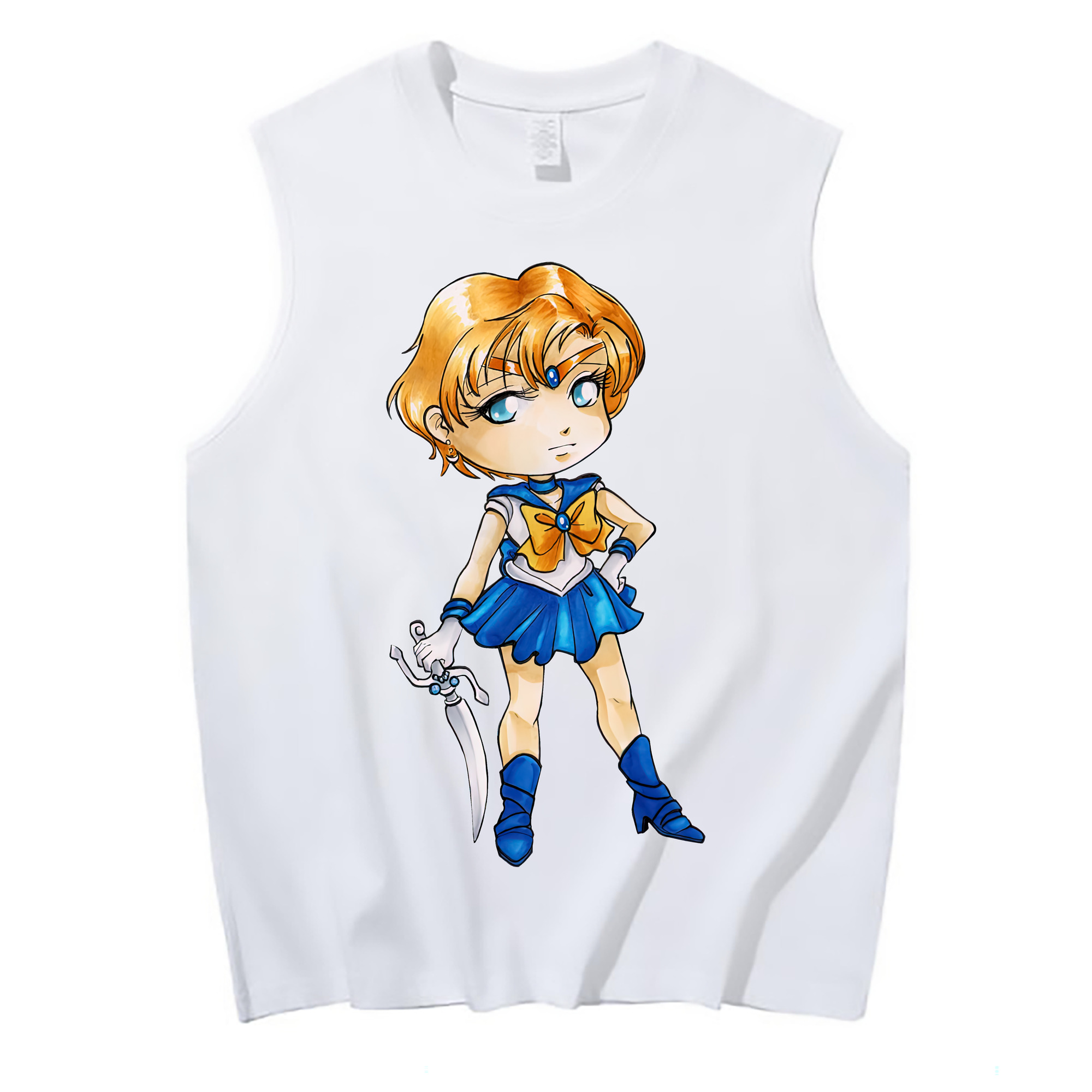（画像用） 美少女戦士セーラームーン 天王はるか Sailor Moon Tenoh Haruka コットン100％タンクトップ（フロントプリント）