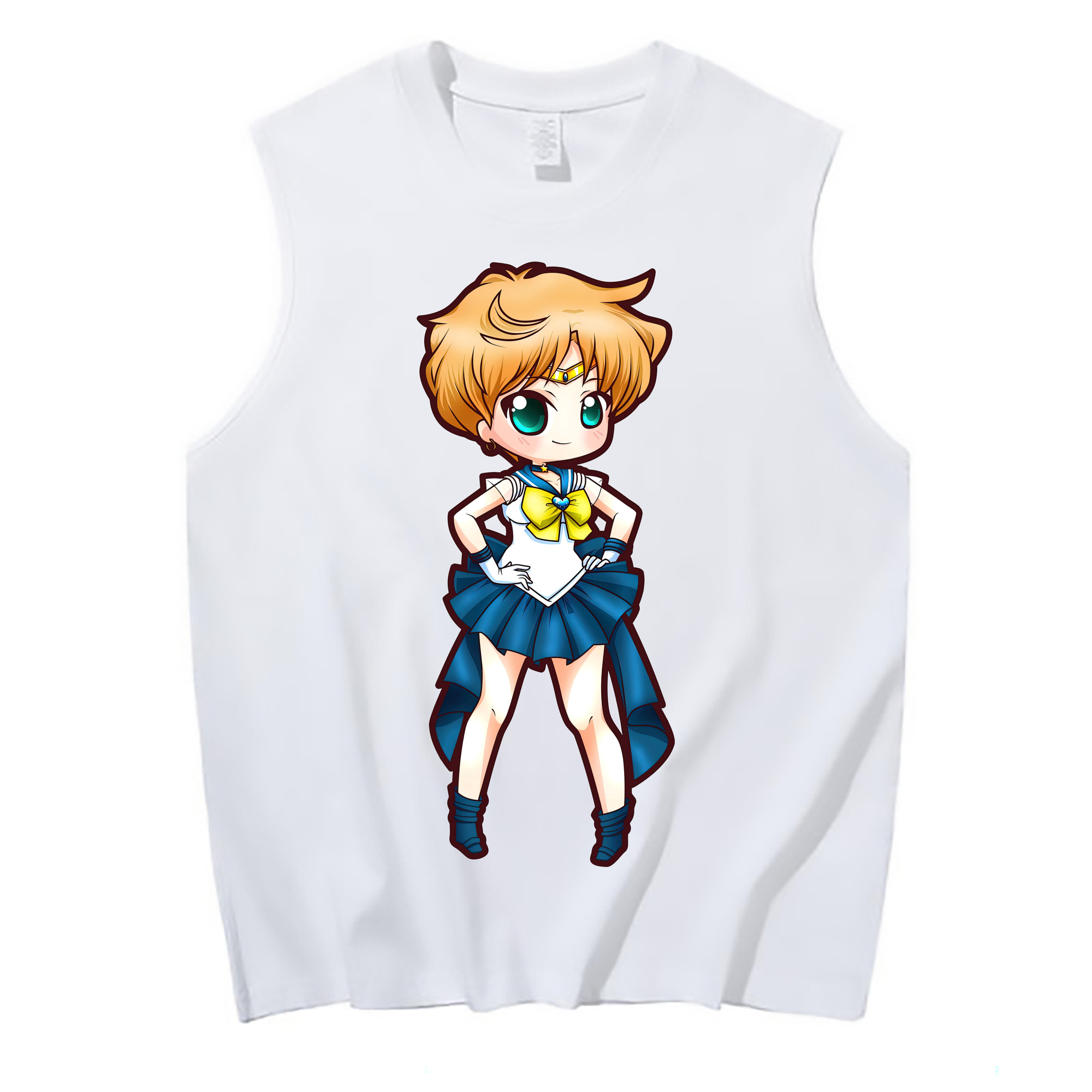 （画像用） 美少女戦士セーラームーン 天王はるか Sailor Moon Tenoh Haruka コットン100％タンクトップ（フロントプリント）