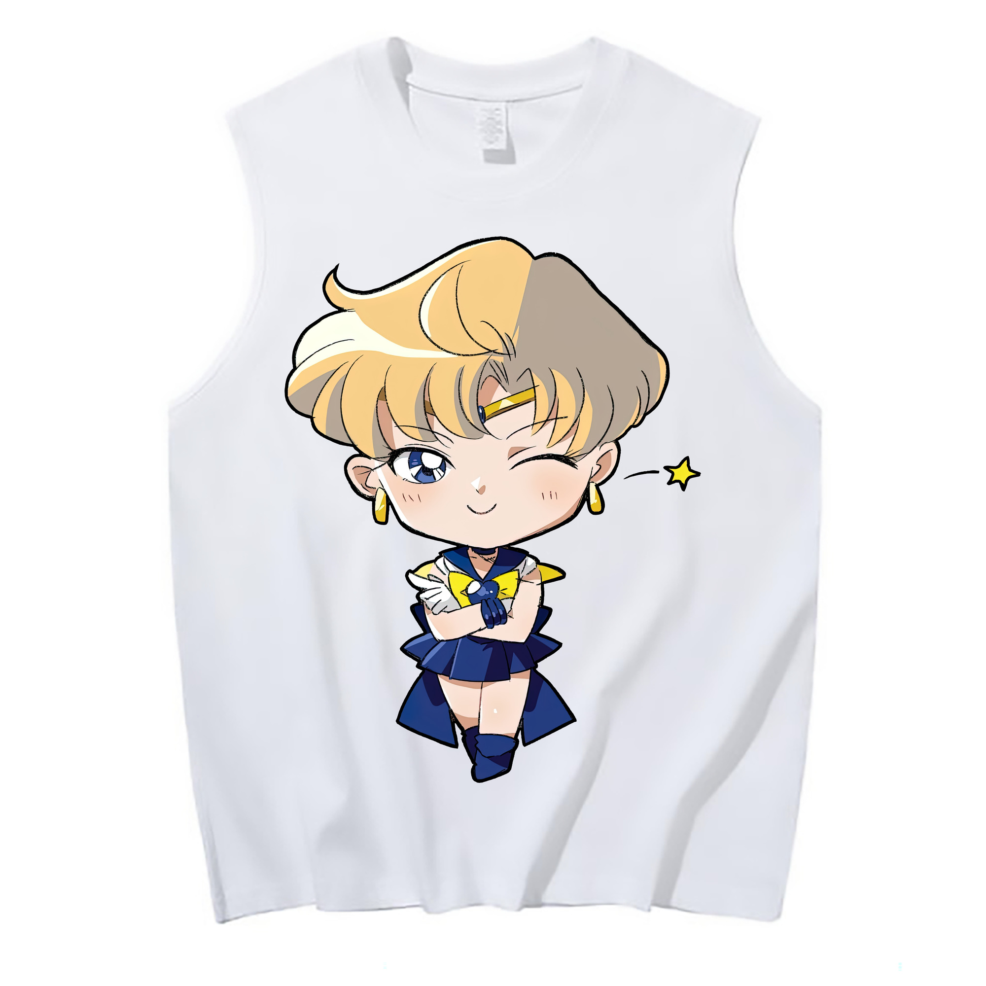 （画像用） 美少女戦士セーラームーン 天王はるか Sailor Moon Tenoh Haruka コットン100％タンクトップ（フロントプリント）