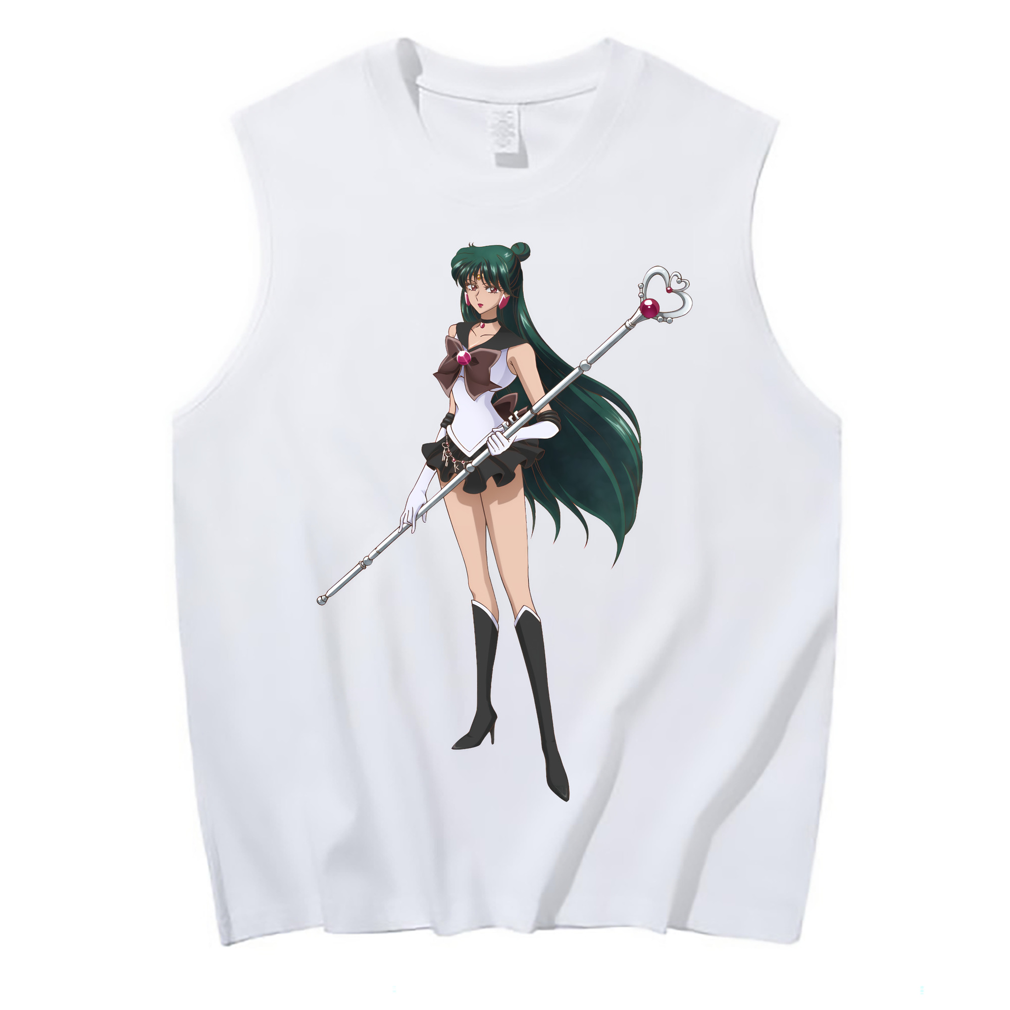 （画像用） 美少女戦士セーラームーン 冥王せつな Sailor Moon Meiou Setsuna コットン100％タンクトップ（フロントプリント）