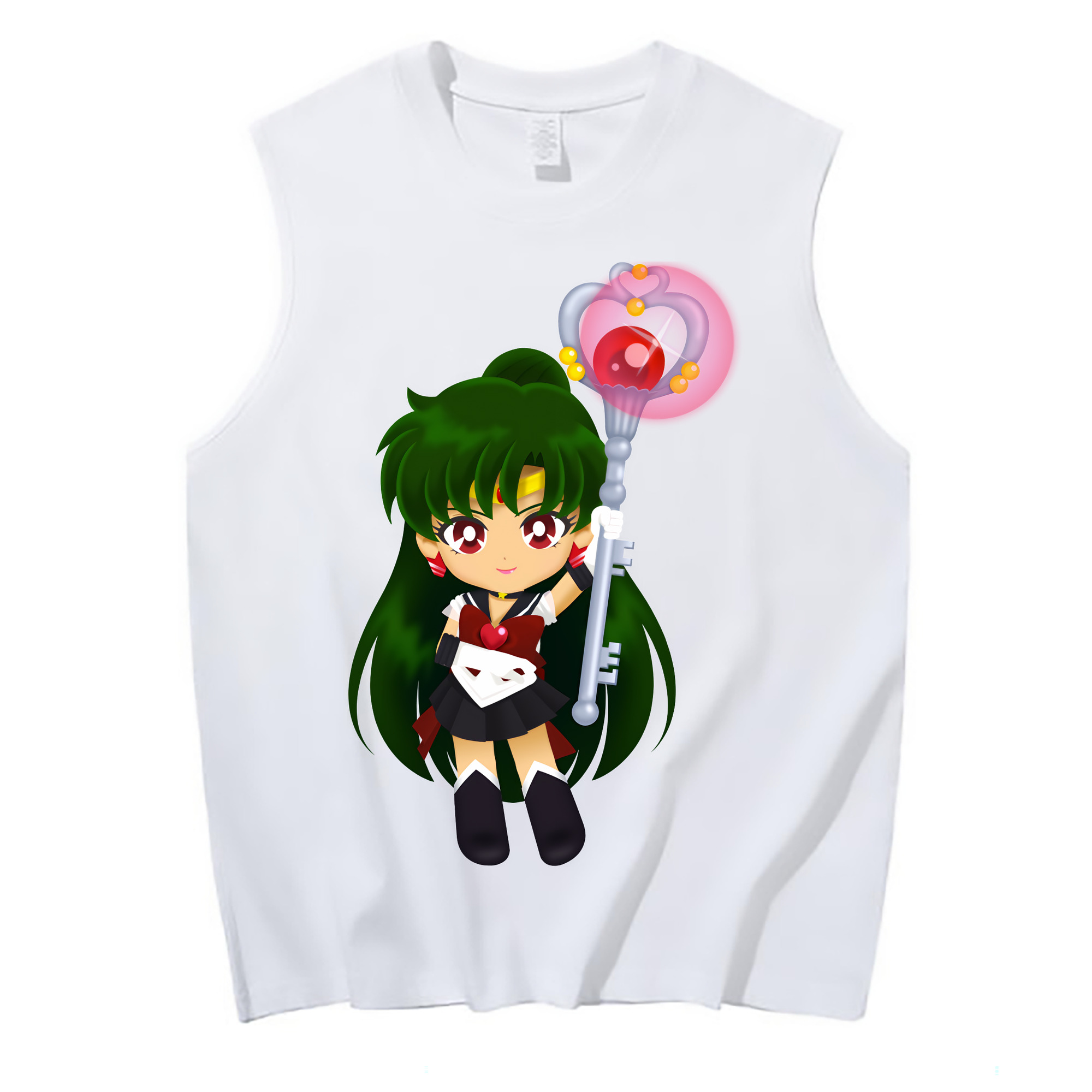（画像用） 美少女戦士セーラームーン 冥王せつな Sailor Moon Meiou Setsuna コットン100％タンクトップ（フロントプリント）