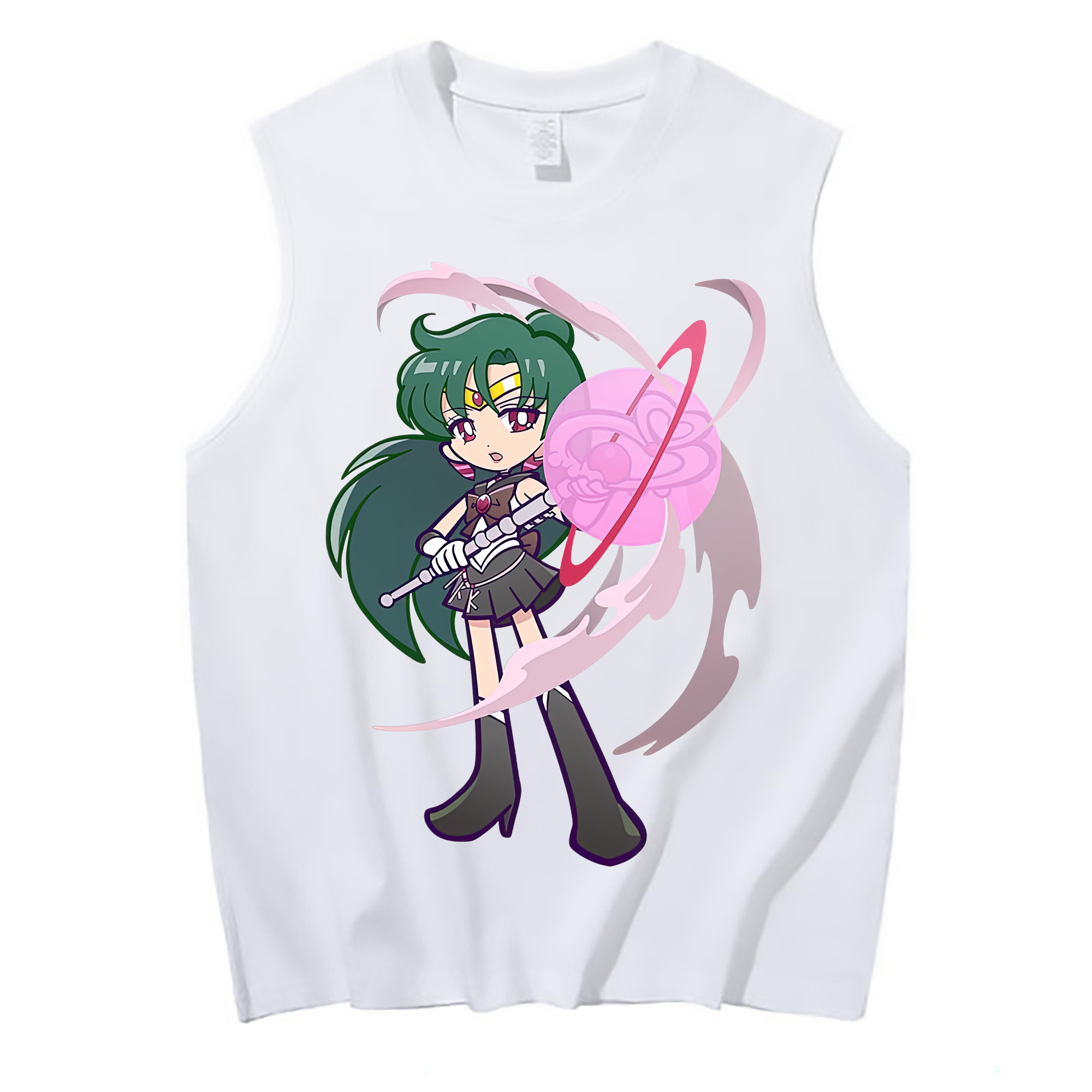 （画像用） 美少女戦士セーラームーン 冥王せつな Sailor Moon Meiou Setsuna コットン100％タンクトップ（フロントプリント）