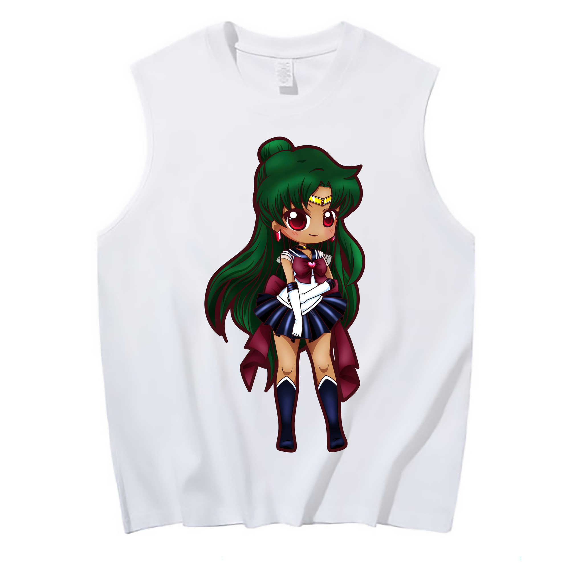 （画像用） 美少女戦士セーラームーン 冥王せつな Sailor Moon Meiou Setsuna コットン100％タンクトップ（フロントプリント）