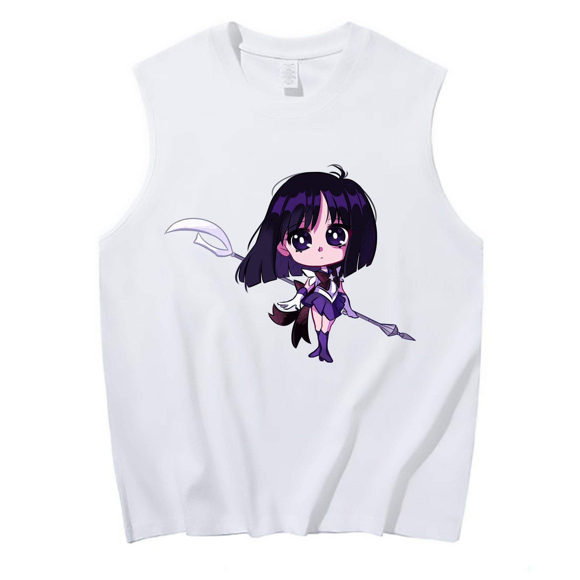 （画像用） 美少女戦士セーラームーン 土萠ほたる Sailor Moon Tomoe Hotaru （セーラーサターン；Sailor Saturn） コットン100％タンクトップ（フロントプリント）