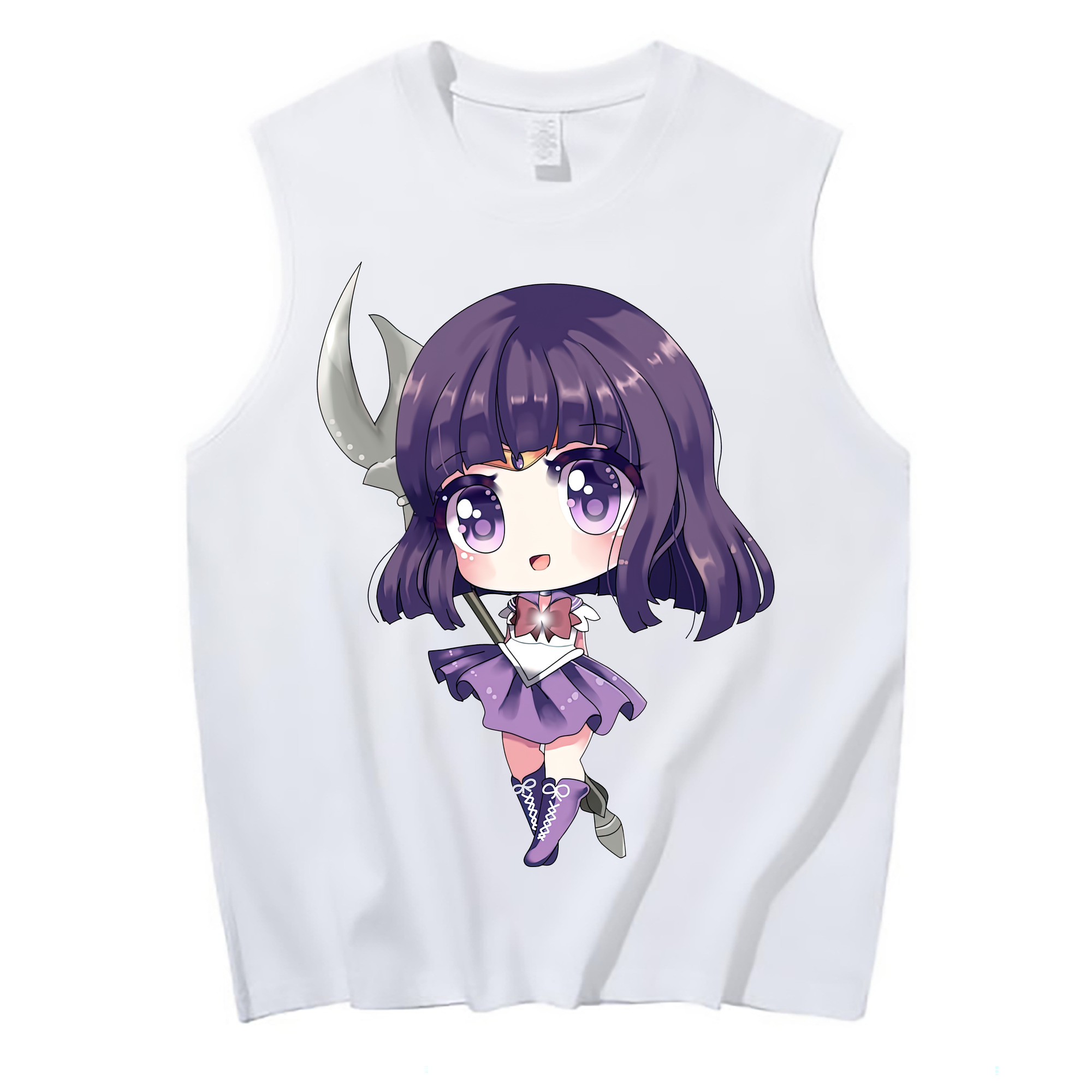 （画像用） 美少女戦士セーラームーン 土萠ほたる Sailor Moon Tomoe Hotaru （セーラーサターン；Sailor Saturn） コットン100％タンクトップ（フロントプリント）