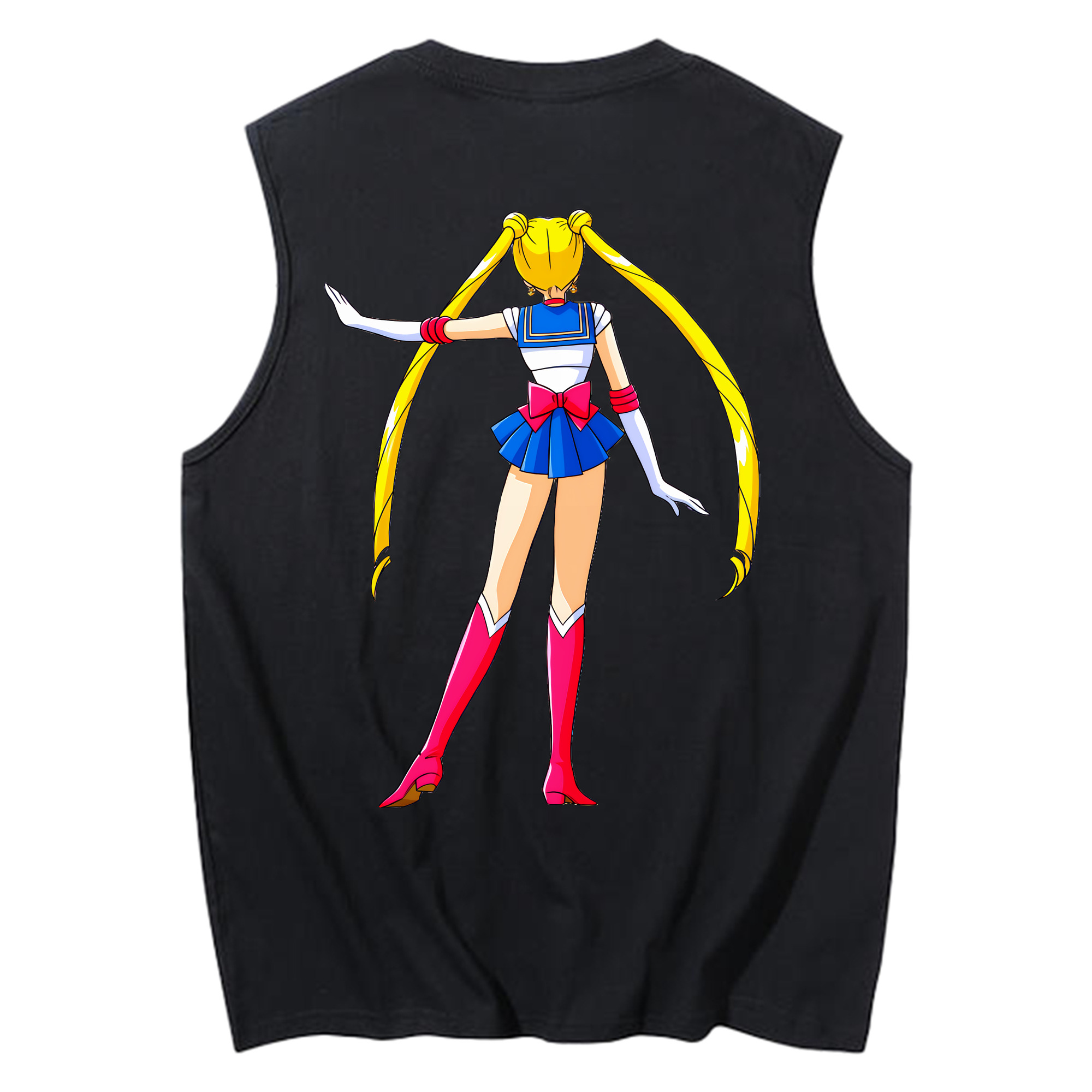 （画像用） 美少女戦士セーラームーン 月野 うさぎ つきの うさぎ Sailor Moon Tsukino Usagi コットン100％タンクトップ（背面プリント）