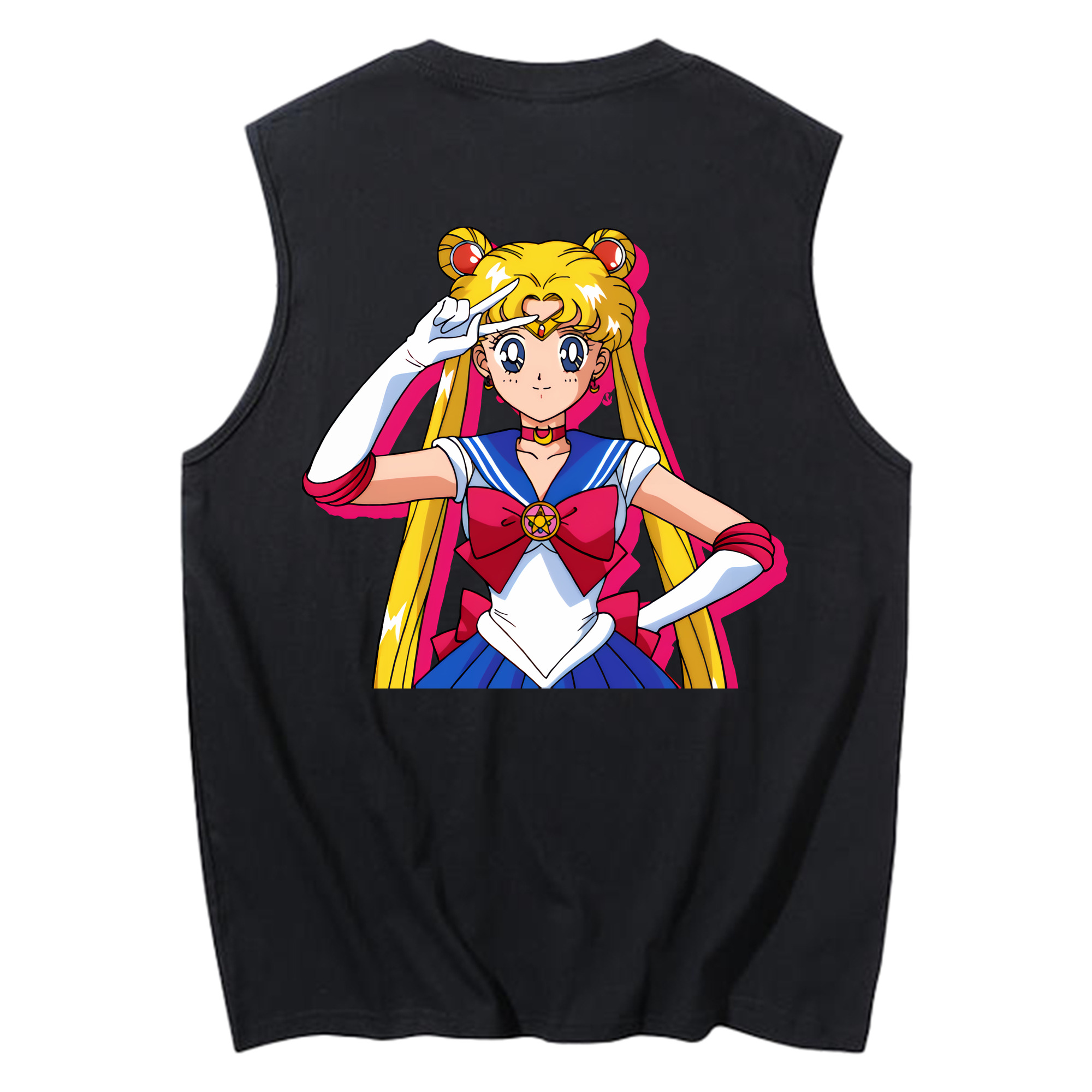 （画像用） 美少女戦士セーラームーン 月野 うさぎ つきの うさぎ Sailor Moon Tsukino Usagi コットン100％タンクトップ（背面プリント）