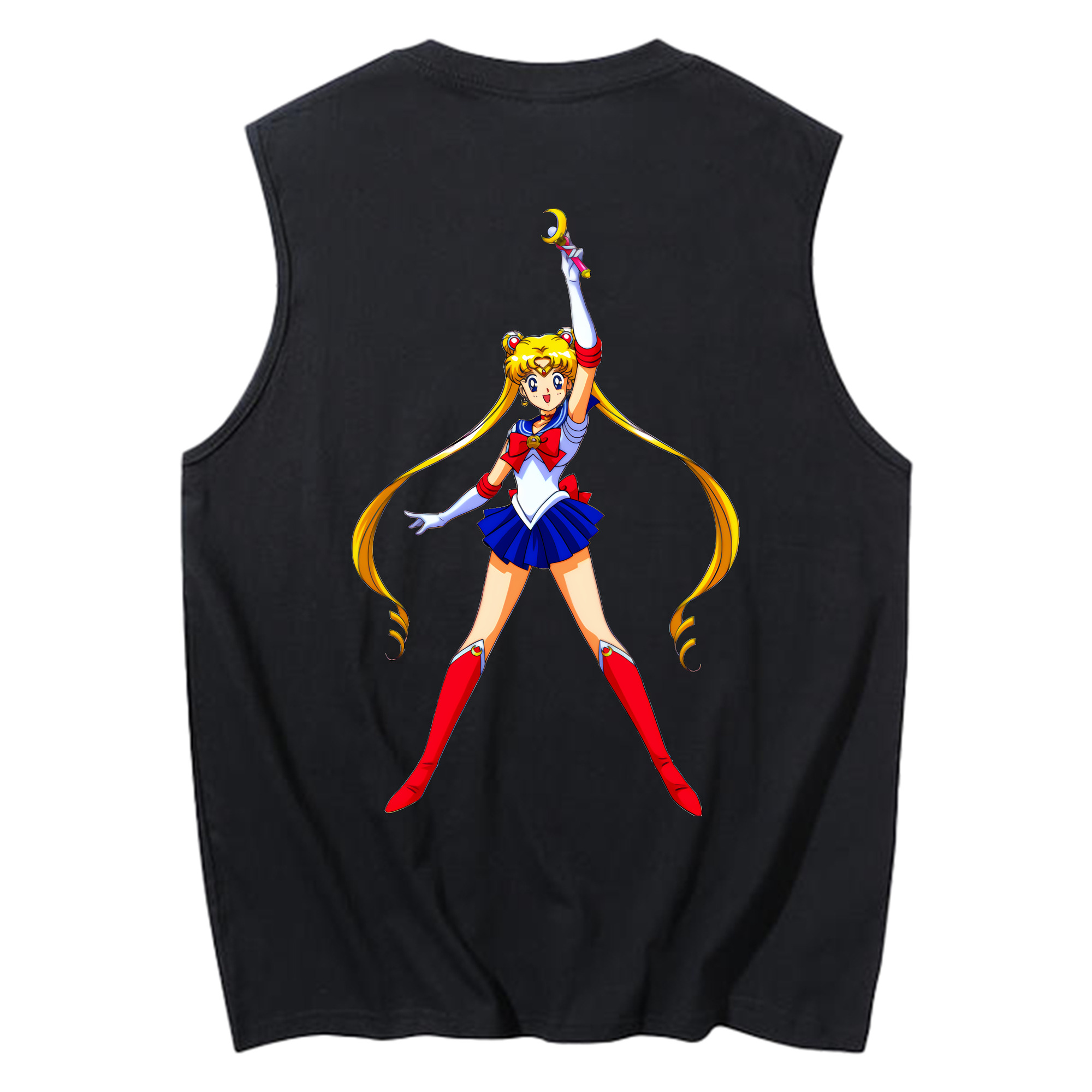（画像用） 美少女戦士セーラームーン 月野 うさぎ つきの うさぎ Sailor Moon Tsukino Usagi コットン100％タンクトップ（背面プリント）