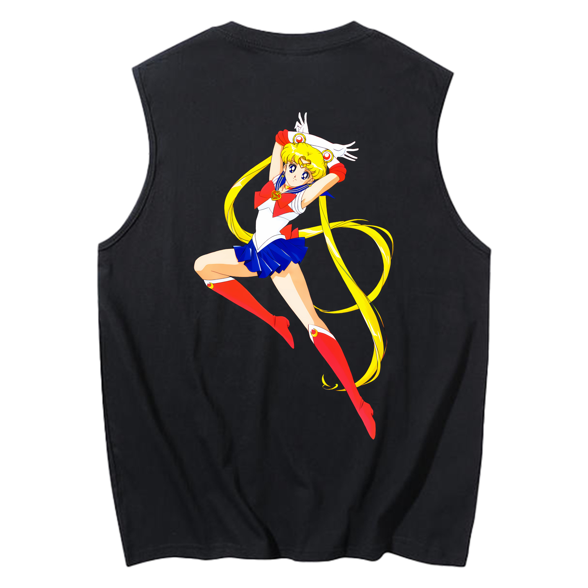 （画像用） 美少女戦士セーラームーン 月野 うさぎ つきの うさぎ Sailor Moon Tsukino Usagi コットン100％タンクトップ（背面プリント）