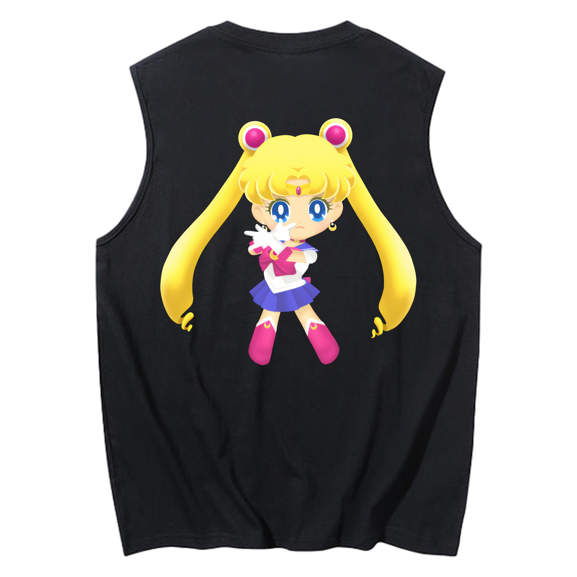 （画像用） 美少女戦士セーラームーン 月野 うさぎ つきの うさぎ Sailor Moon Tsukino Usagi コットン100％タンクトップ（背面プリント）