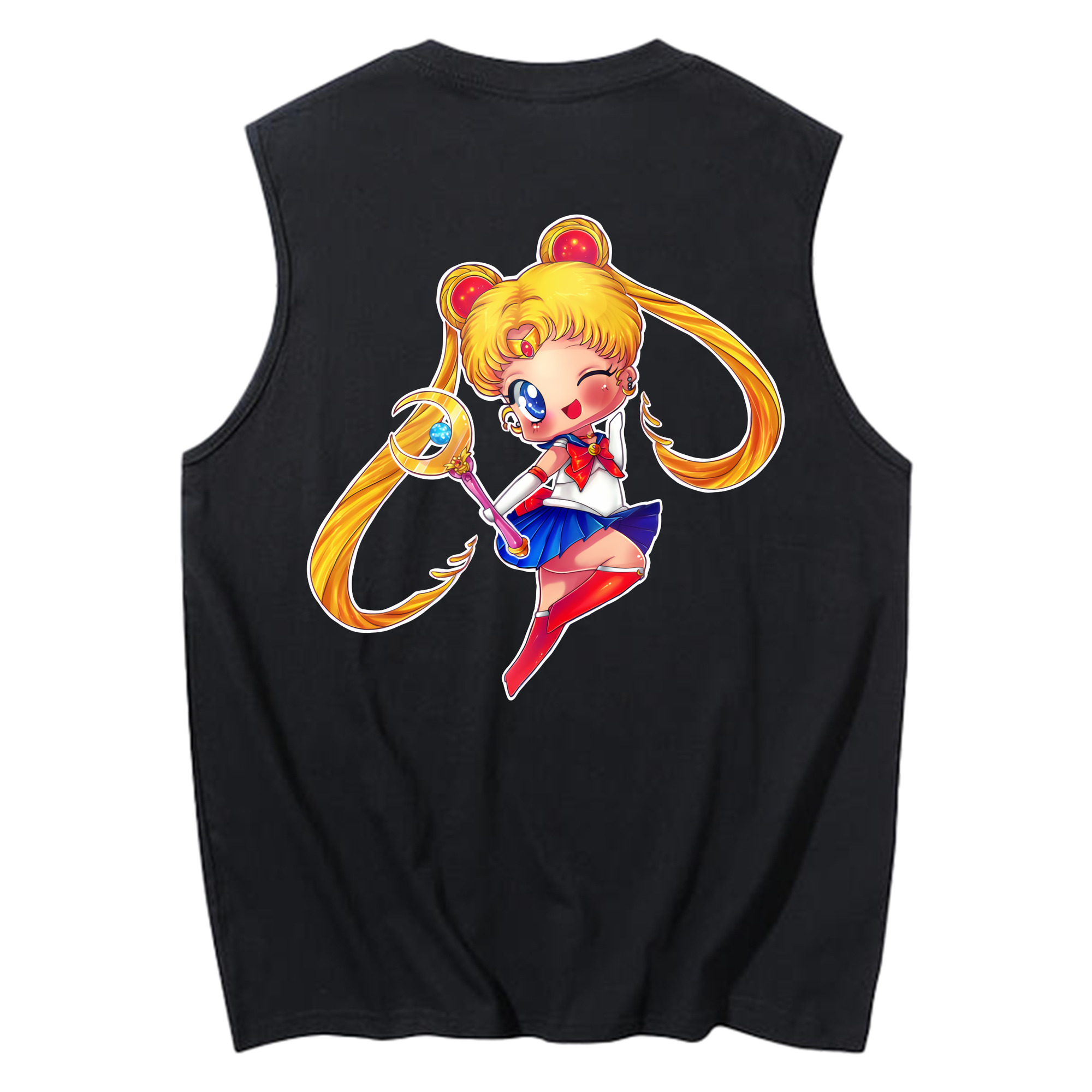 （画像用） 美少女戦士セーラームーン 月野 うさぎ つきの うさぎ Sailor Moon Tsukino Usagi コットン100％タンクトップ（背面プリント）