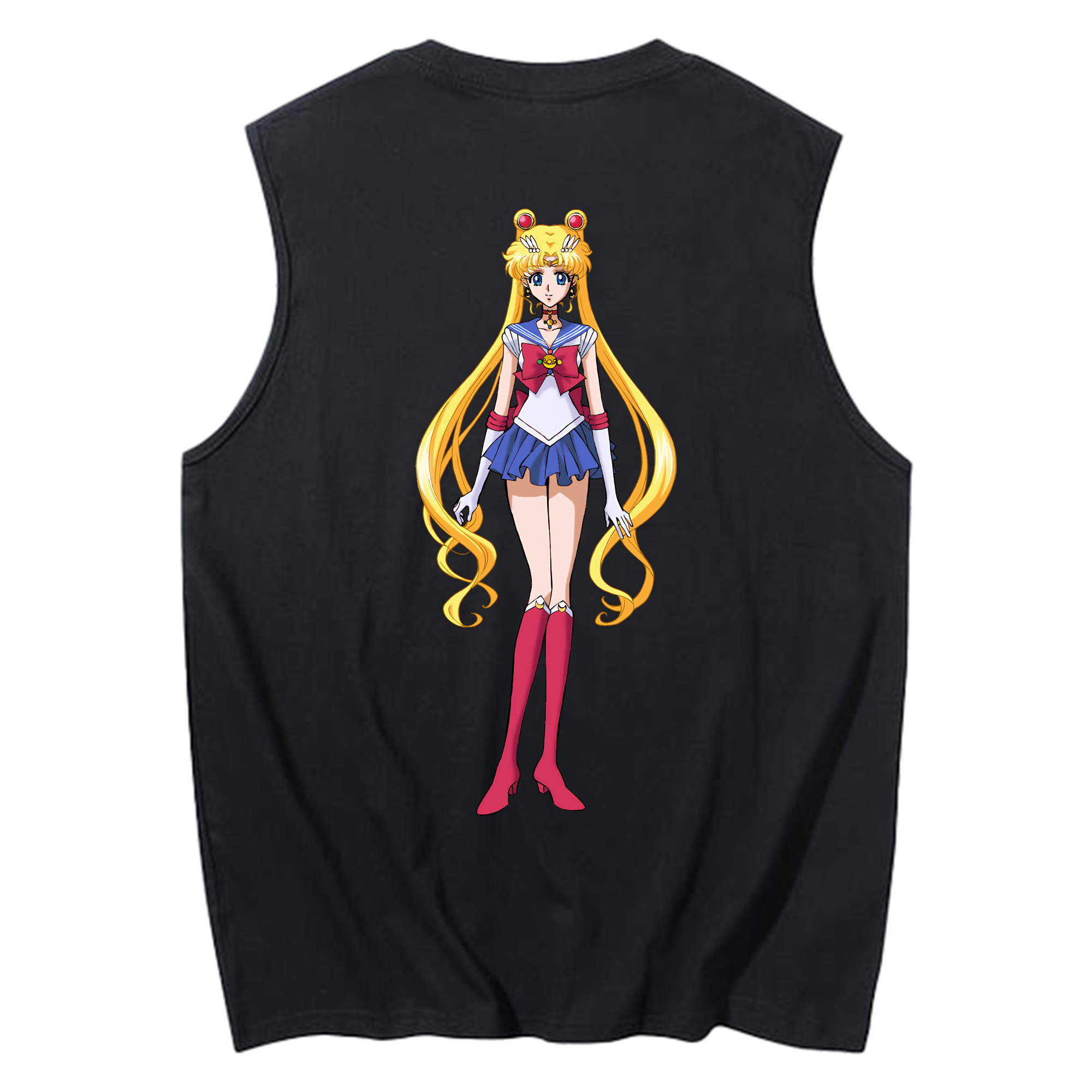 （画像用） 美少女戦士セーラームーン 月野 うさぎ つきの うさぎ Sailor Moon Tsukino Usagi コットン100％タンクトップ（背面プリント）