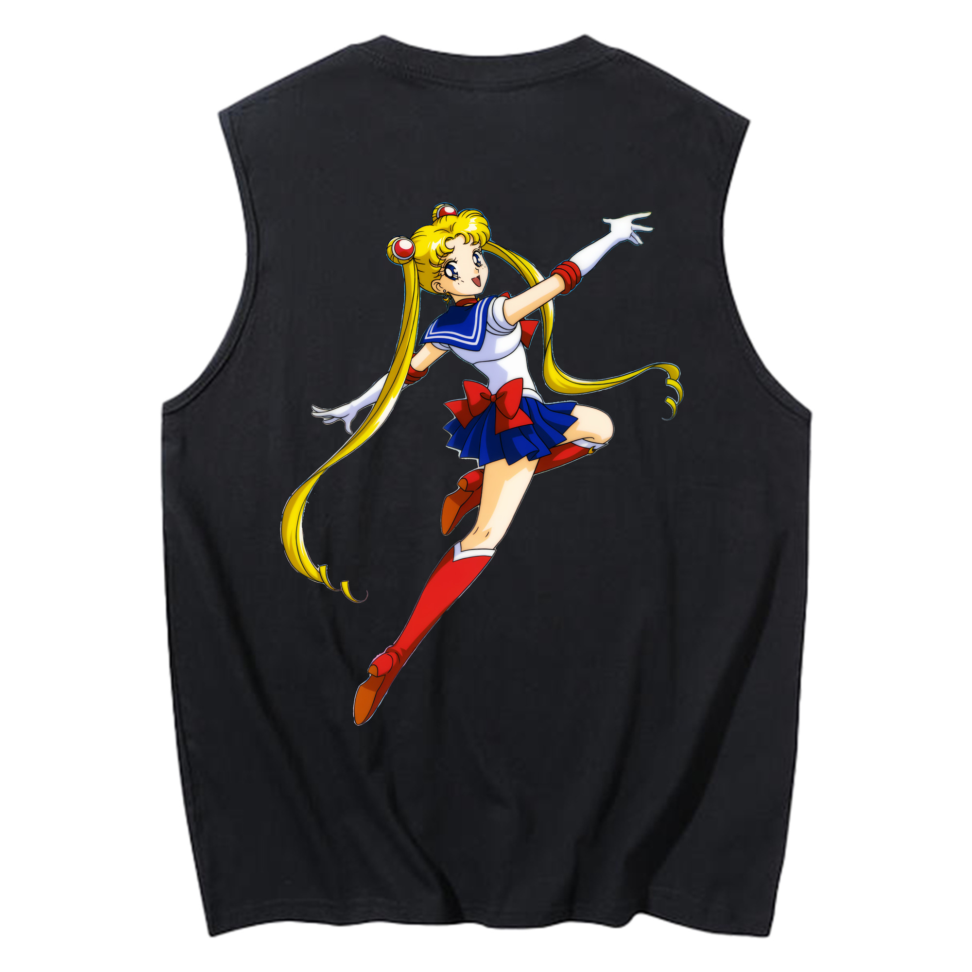 （画像用） 美少女戦士セーラームーン 月野 うさぎ つきの うさぎ Sailor Moon Tsukino Usagi コットン100％タンクトップ（背面プリント）