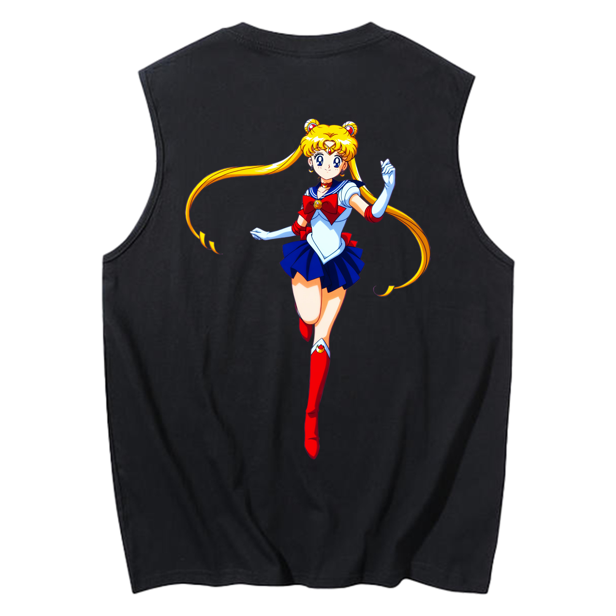 （画像用） 美少女戦士セーラームーン 月野 うさぎ つきの うさぎ Sailor Moon Tsukino Usagi コットン100％タンクトップ（背面プリント）