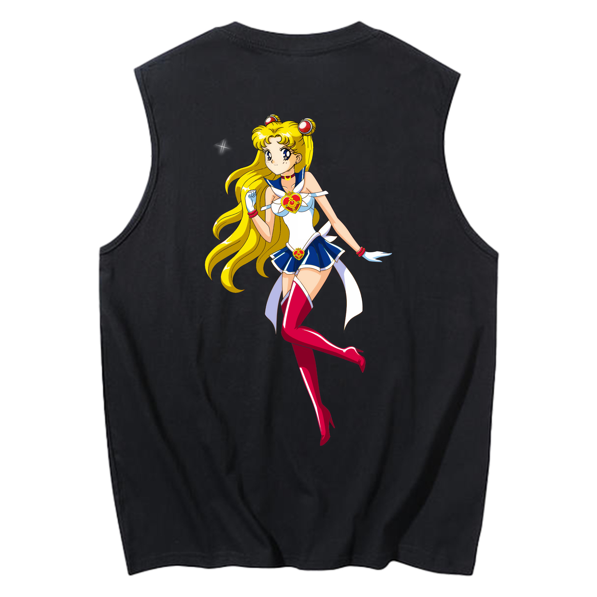 （画像用） 美少女戦士セーラームーン 月野 うさぎ つきの うさぎ Sailor Moon Tsukino Usagi コットン100％タンクトップ（背面プリント）