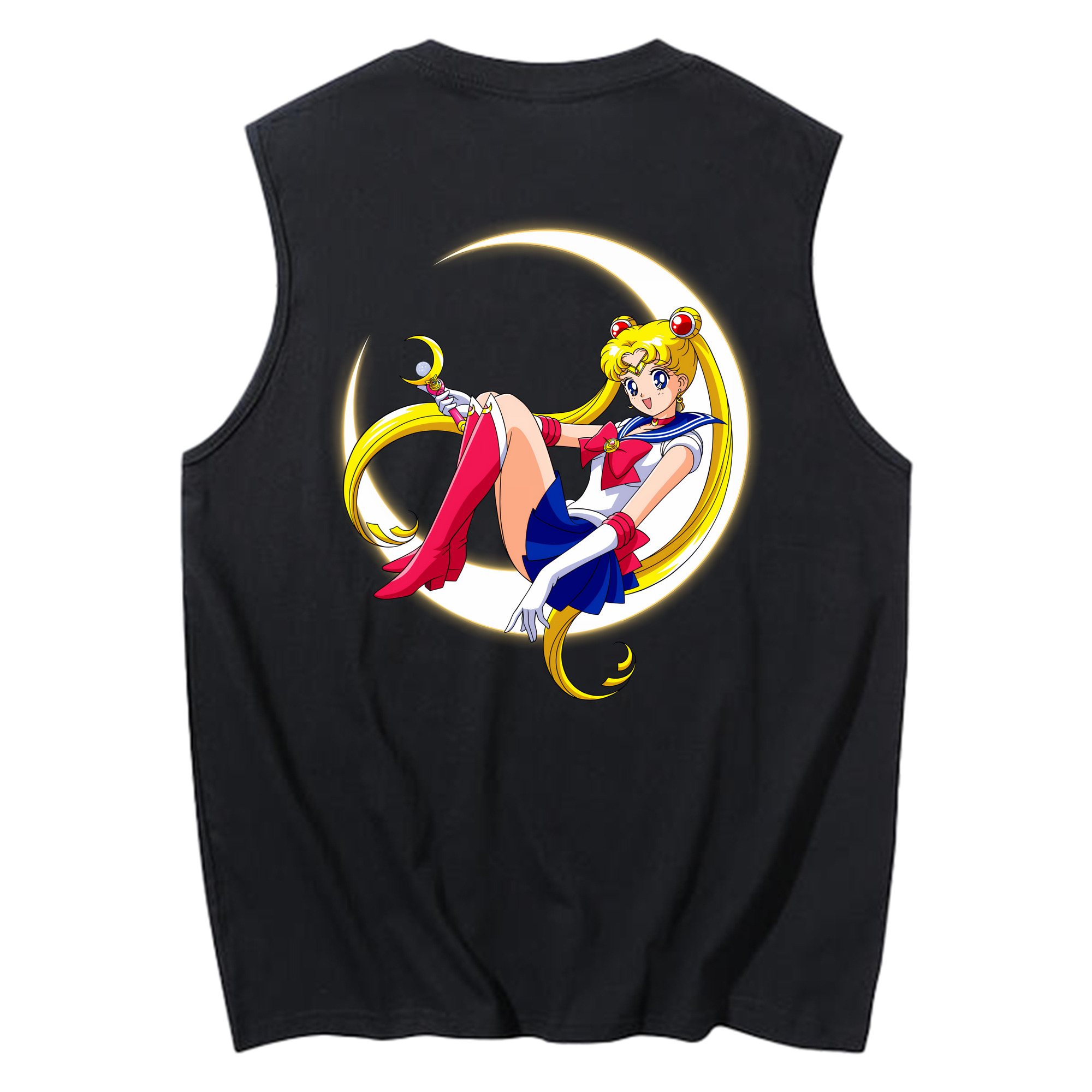 （画像用） 美少女戦士セーラームーン 月野 うさぎ つきの うさぎ Sailor Moon Tsukino Usagi コットン100％タンクトップ（背面プリント）