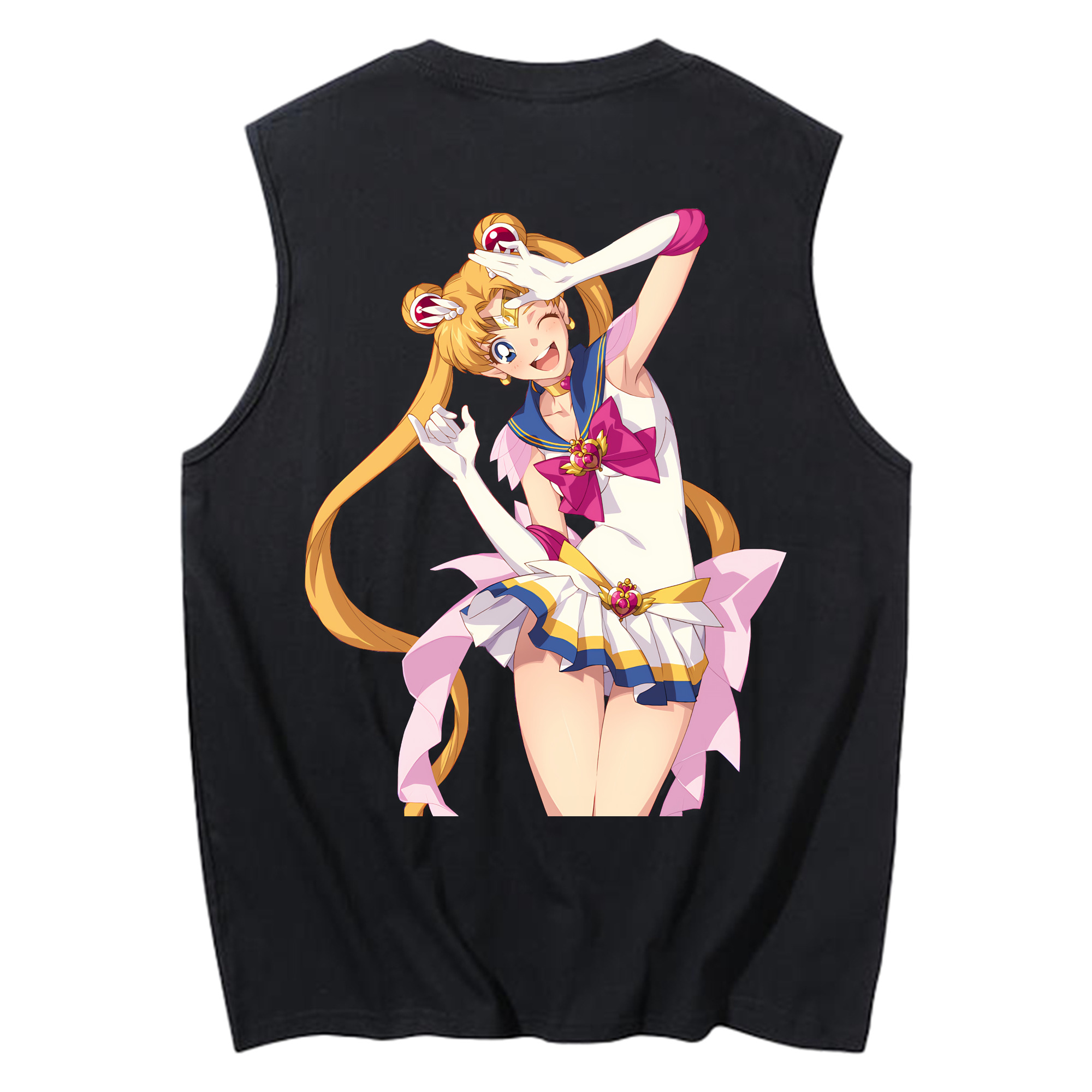 （画像用） 美少女戦士セーラームーン 月野 うさぎ つきの うさぎ Sailor Moon Tsukino Usagi コットン100％タンクトップ（背面プリント）