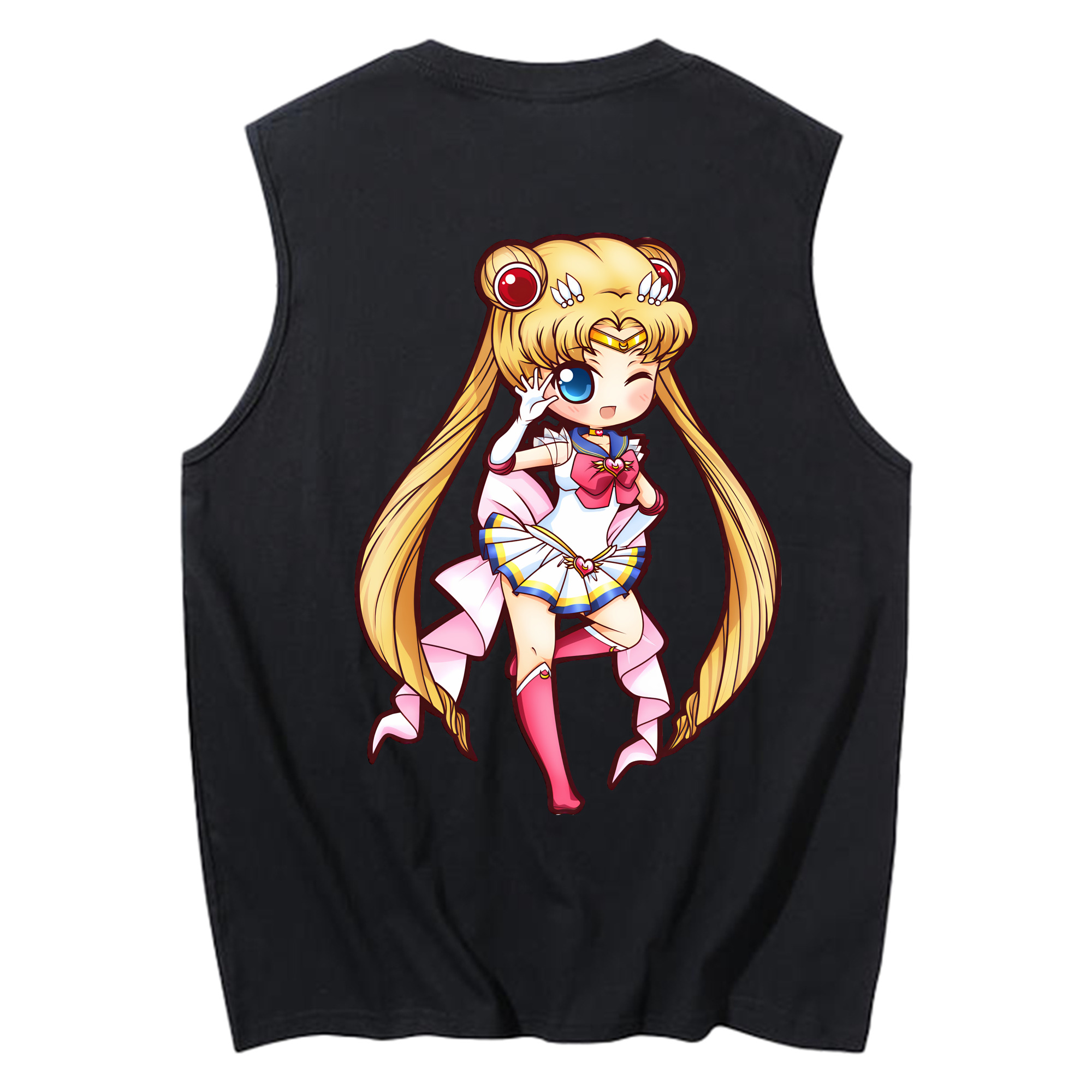 （画像用） 美少女戦士セーラームーン 月野 うさぎ つきの うさぎ Sailor Moon Tsukino Usagi コットン100％タンクトップ（背面プリント）