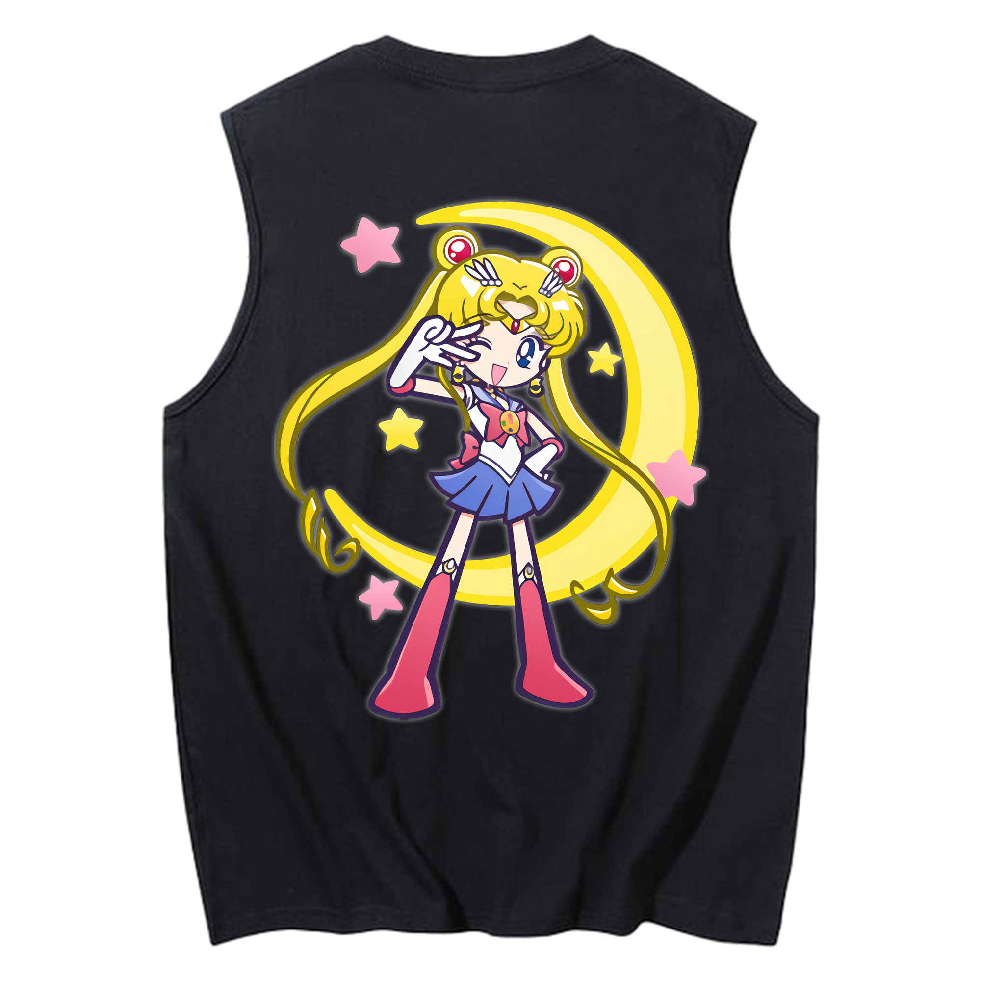（画像用） 美少女戦士セーラームーン 月野 うさぎ つきの うさぎ Sailor Moon Tsukino Usagi コットン100％タンクトップ（背面プリント）
