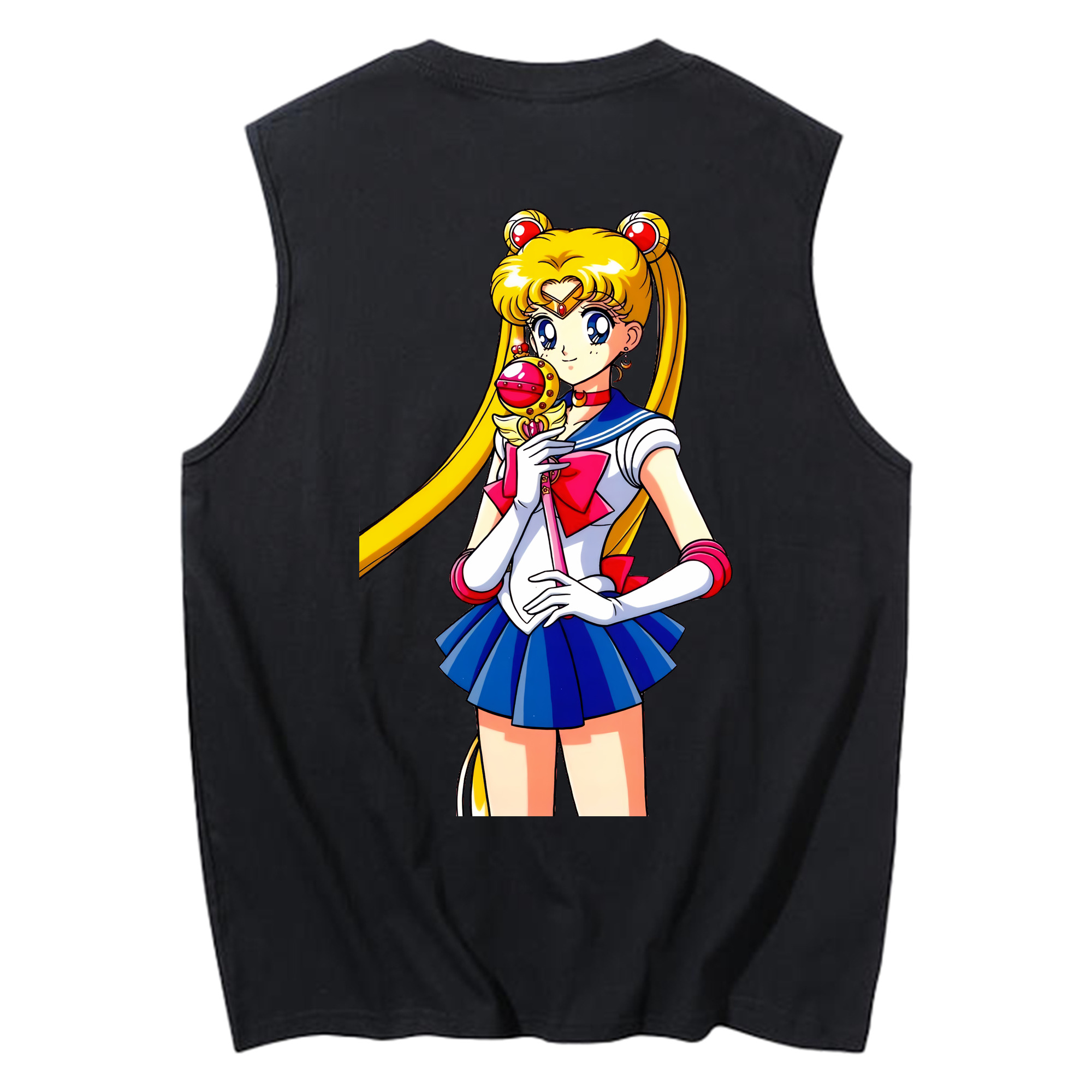 （画像用） 美少女戦士セーラームーン 月野 うさぎ つきの うさぎ Sailor Moon Tsukino Usagi コットン100％タンクトップ（背面プリント）
