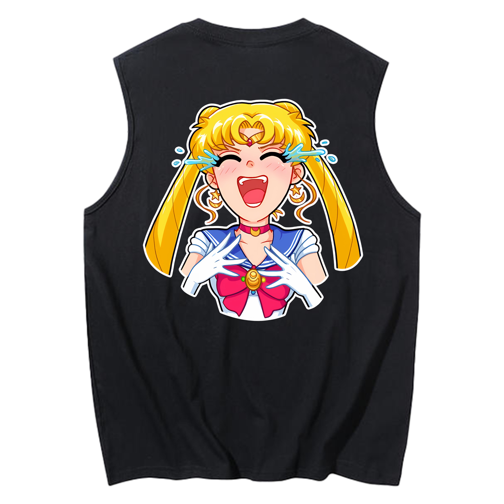 （画像用） 美少女戦士セーラームーン 月野 うさぎ つきの うさぎ Sailor Moon Tsukino Usagi コットン100％タンクトップ（背面プリント）