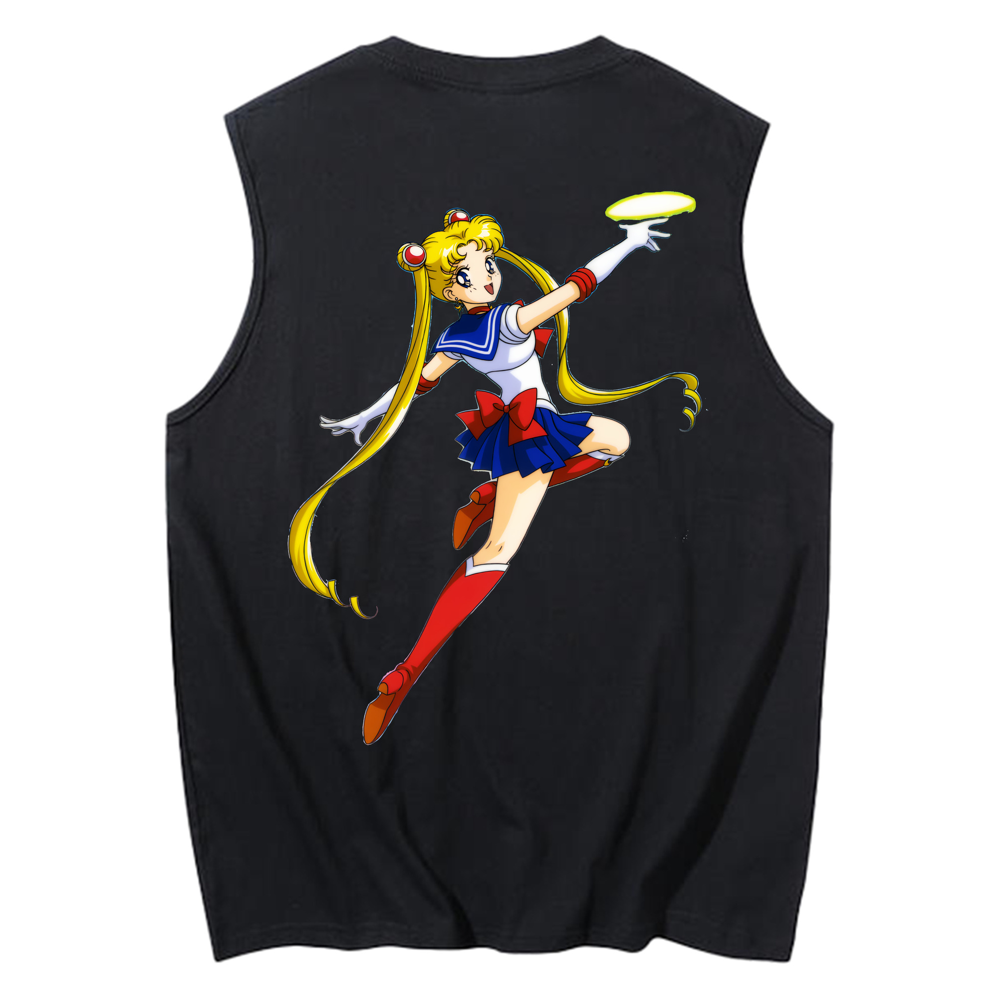 （画像用） 美少女戦士セーラームーン 月野 うさぎ つきの うさぎ Sailor Moon Tsukino Usagi コットン100％タンクトップ（背面プリント）