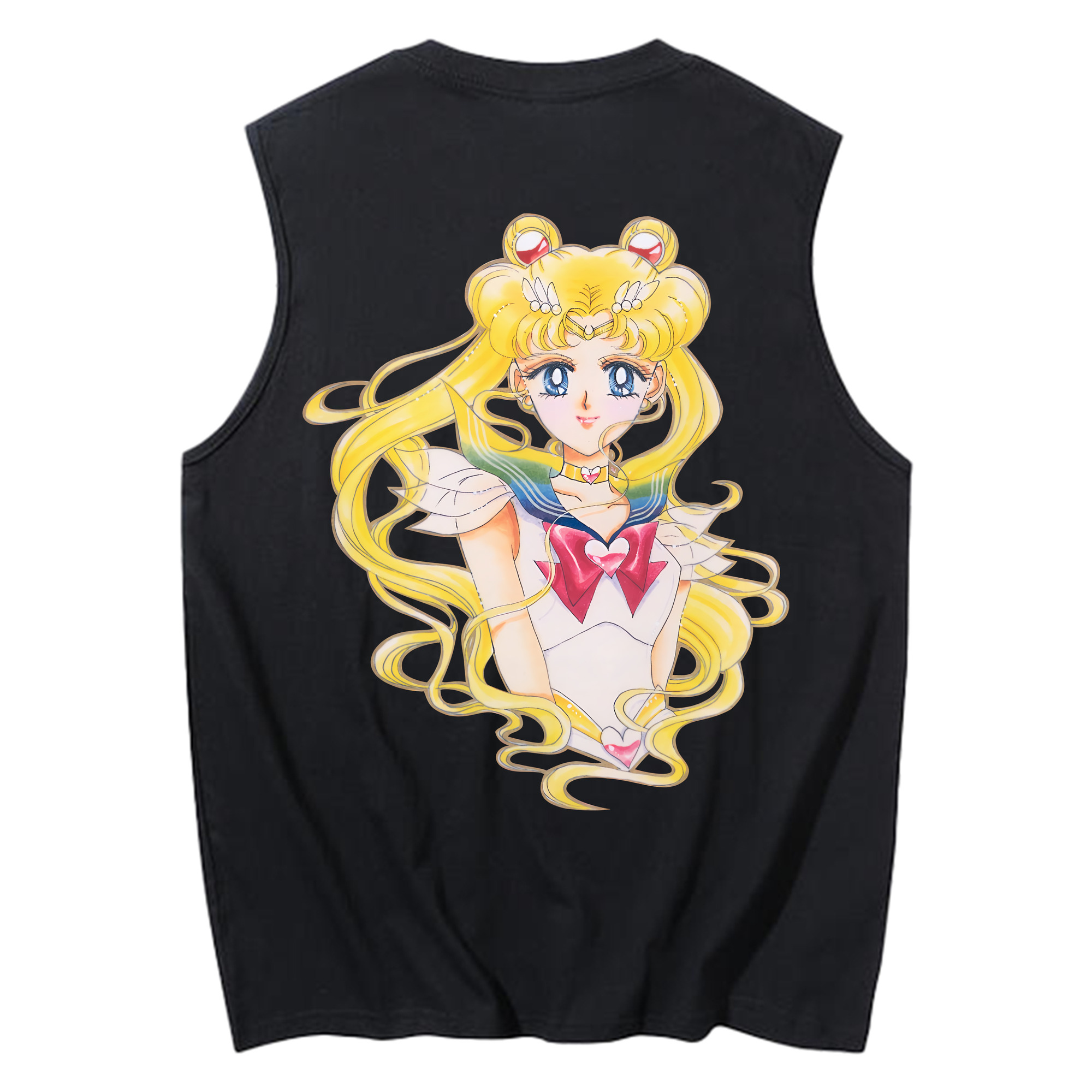 （画像用） 美少女戦士セーラームーン 月野 うさぎ つきの うさぎ Sailor Moon Tsukino Usagi コットン100％タンクトップ（背面プリント）