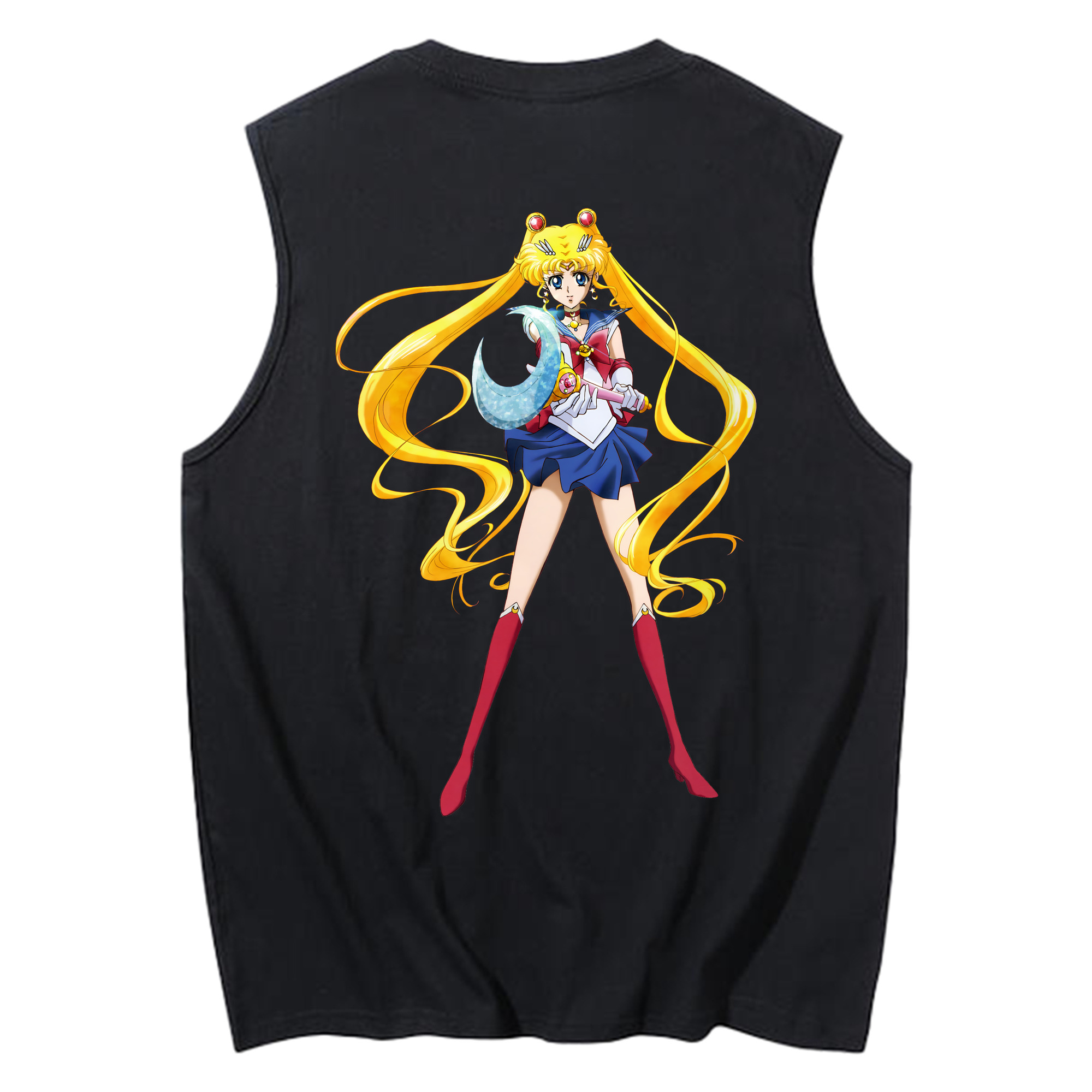 （画像用） 美少女戦士セーラームーン 月野 うさぎ つきの うさぎ Sailor Moon Tsukino Usagi コットン100％タンクトップ（背面プリント）