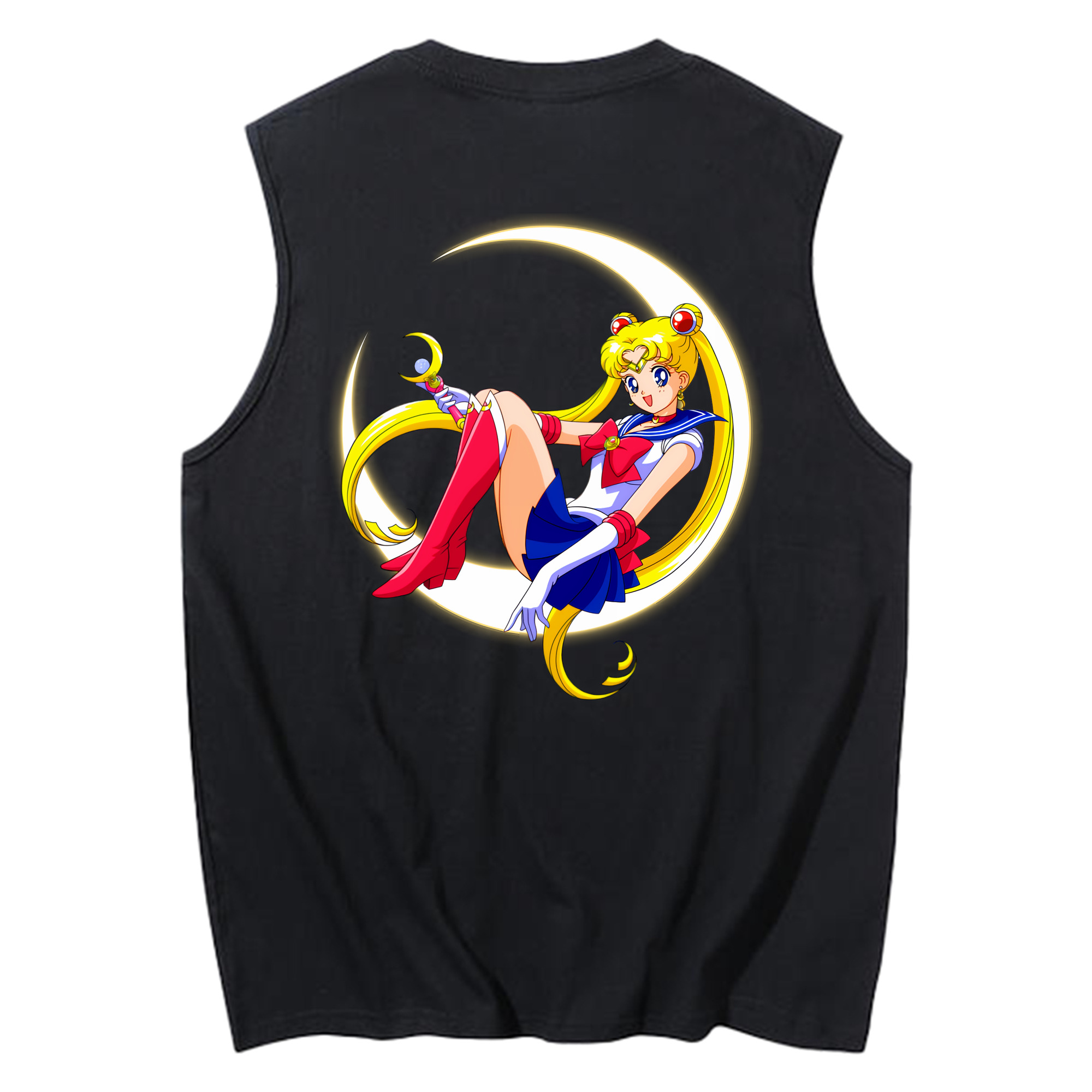 （画像用） 美少女戦士セーラームーン 月野 うさぎ つきの うさぎ Sailor Moon Tsukino Usagi コットン100％タンクトップ（背面プリント）