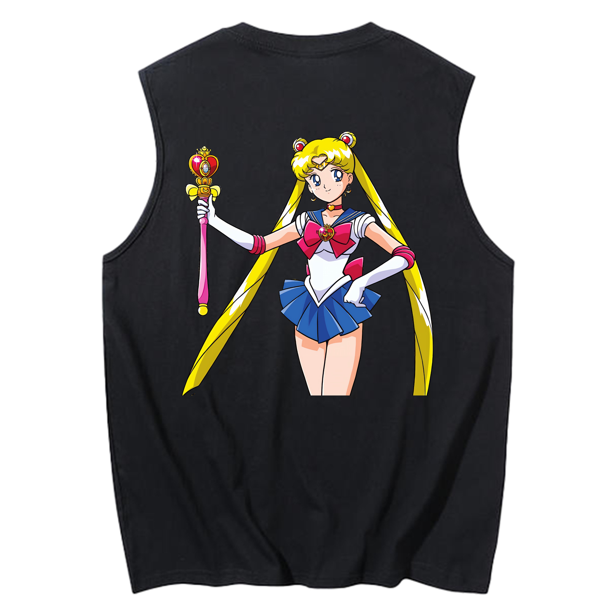 （画像用） 美少女戦士セーラームーン 月野 うさぎ つきの うさぎ Sailor Moon Tsukino Usagi コットン100％タンクトップ（背面プリント）