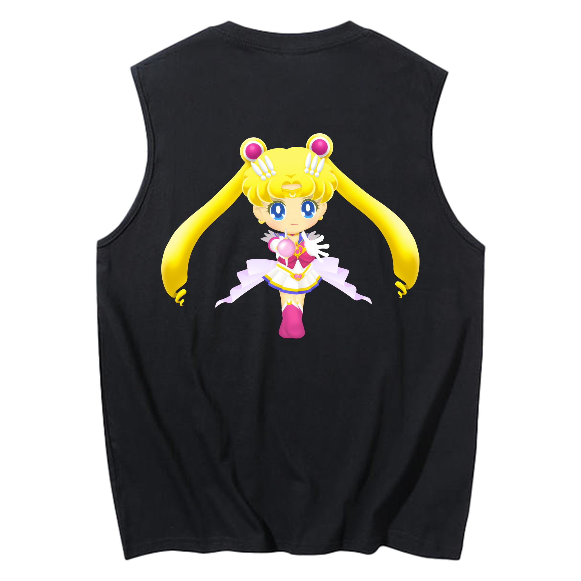 （画像用） 美少女戦士セーラームーン 月野 うさぎ つきの うさぎ Sailor Moon Tsukino Usagi コットン100％タンクトップ（背面プリント）
