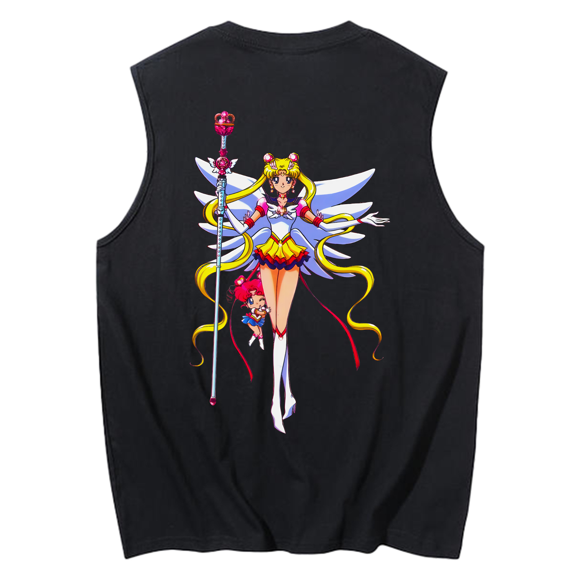 （画像用） 美少女戦士セーラームーン 月野 うさぎ つきの うさぎ Sailor Moon Tsukino Usagi コットン100％タンクトップ（背面プリント）