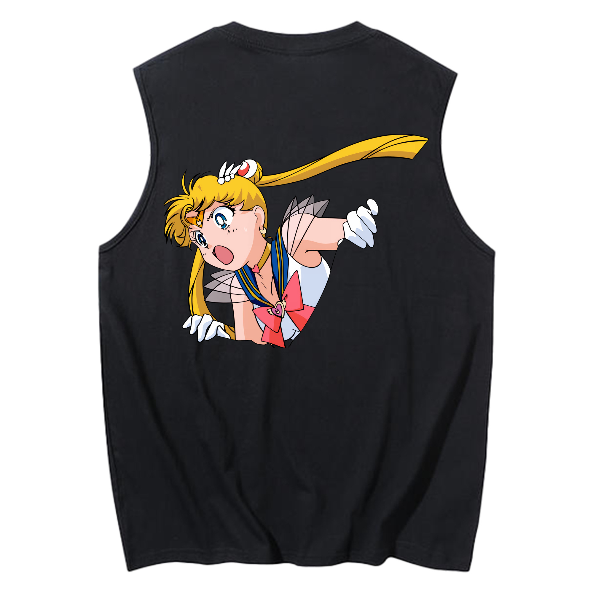 （画像用） 美少女戦士セーラームーン 月野 うさぎ つきの うさぎ Sailor Moon Tsukino Usagi コットン100％タンクトップ（背面プリント）