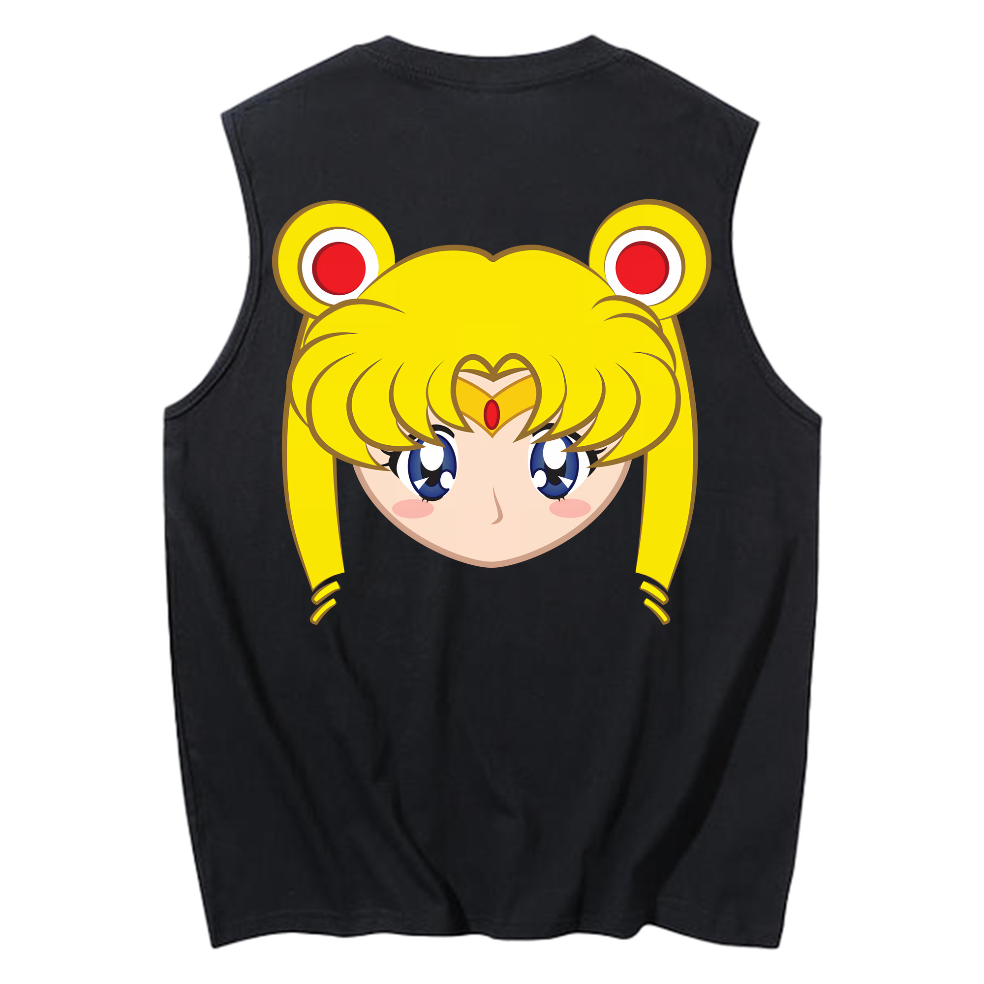 （画像用） 美少女戦士セーラームーン 月野 うさぎ つきの うさぎ Sailor Moon Tsukino Usagi コットン100％タンクトップ（背面プリント）