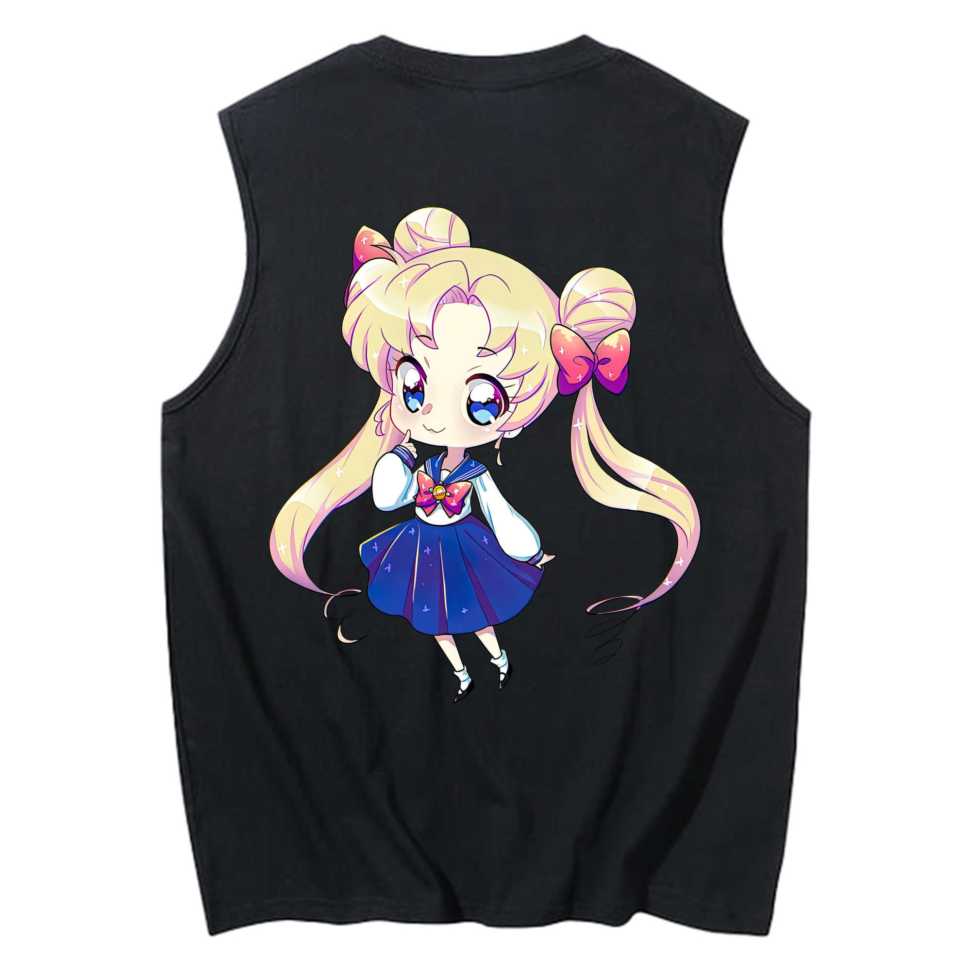（画像用） 美少女戦士セーラームーン 月野 うさぎ つきの うさぎ Sailor Moon Tsukino Usagi コットン100％タンクトップ（背面プリント）