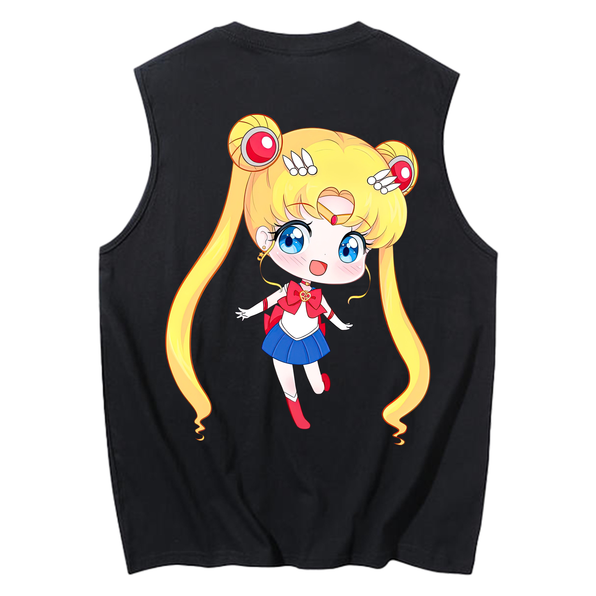 （画像用） 美少女戦士セーラームーン 月野 うさぎ つきの うさぎ Sailor Moon Tsukino Usagi コットン100％タンクトップ（背面プリント）