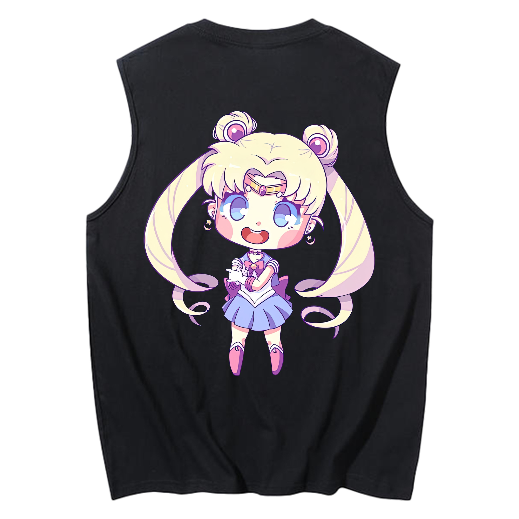 （画像用） 美少女戦士セーラームーン 月野 うさぎ つきの うさぎ Sailor Moon Tsukino Usagi コットン100％タンクトップ（背面プリント）