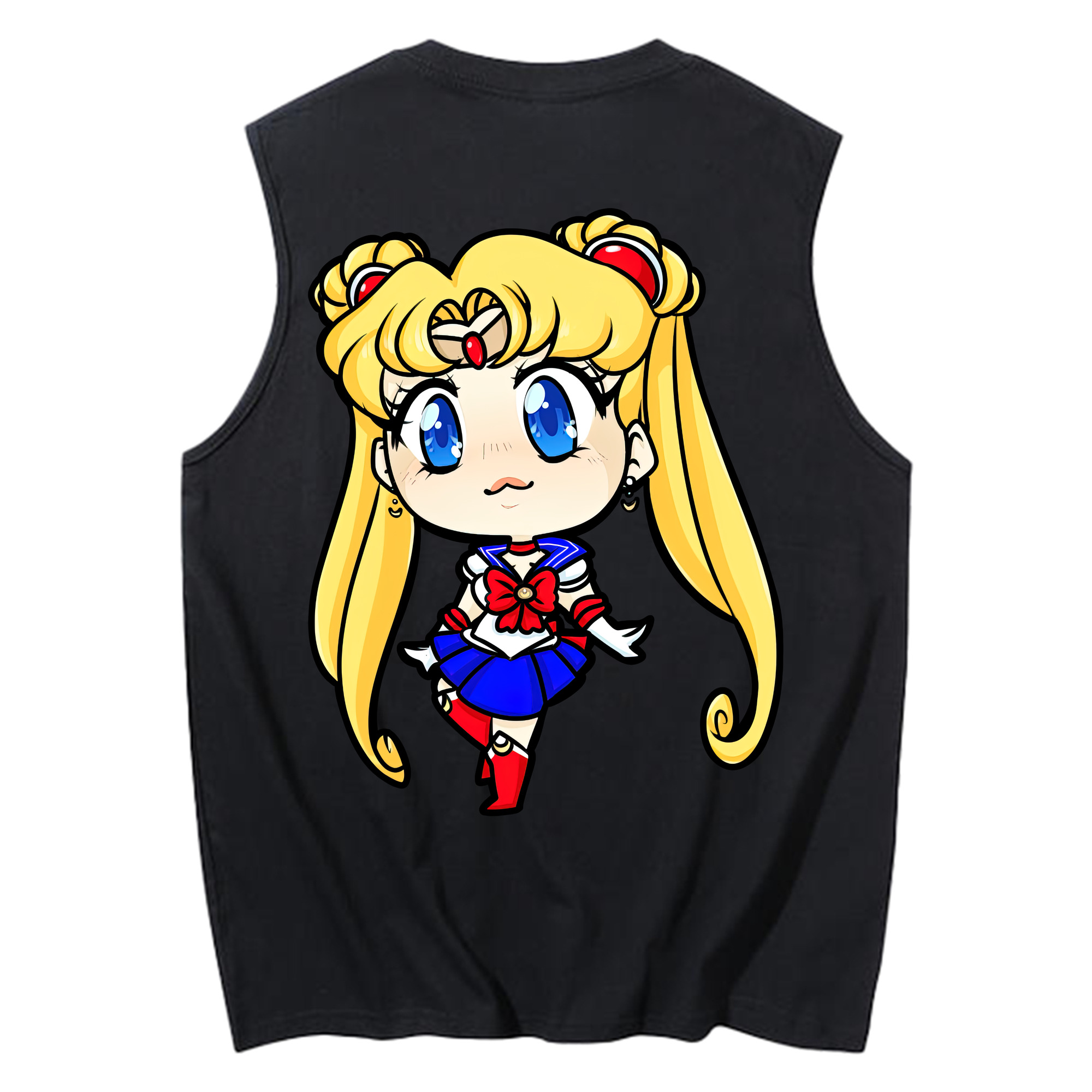 （画像用） 美少女戦士セーラームーン 月野 うさぎ つきの うさぎ Sailor Moon Tsukino Usagi コットン100％タンクトップ（背面プリント）